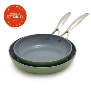 Valencia Pro Ceramic Nonstick 9.5 and 11 Frypan Set | Sage