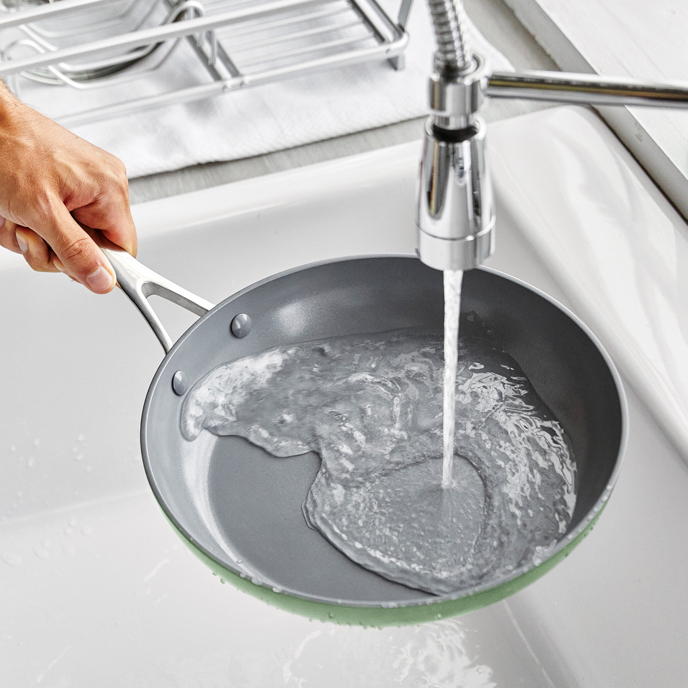 Valencia Pro Ceramic Nonstick 9.5 and 11 Frypan Set | Sage - Image 8