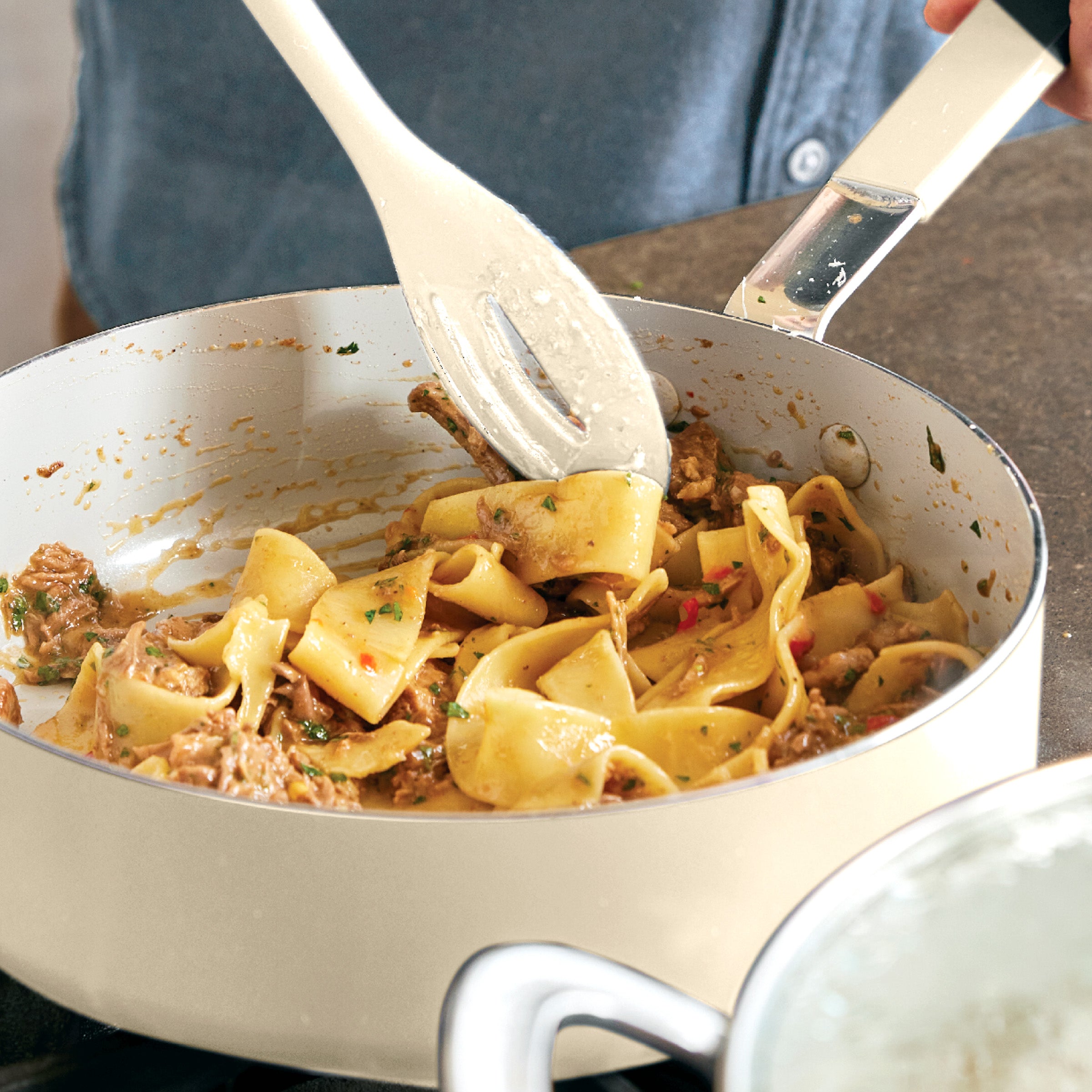 Bobby Flay by GreenPan Professional Ceramic Nonstick 10-Piece Cookware Set | Cream - Image 8