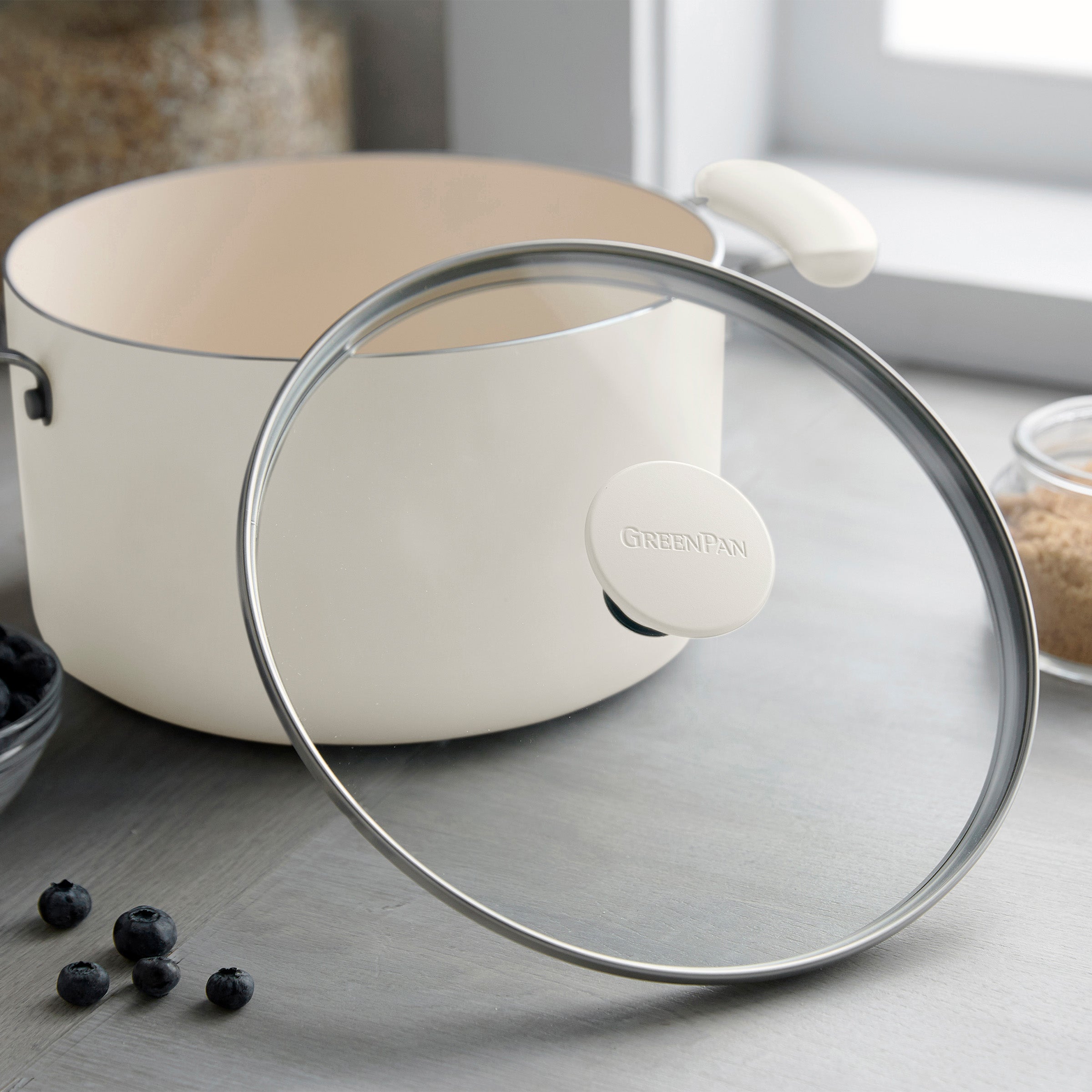Rio Advanced Ceramic Nonstick 12-Piece Cookware Set | Cream - Image 8