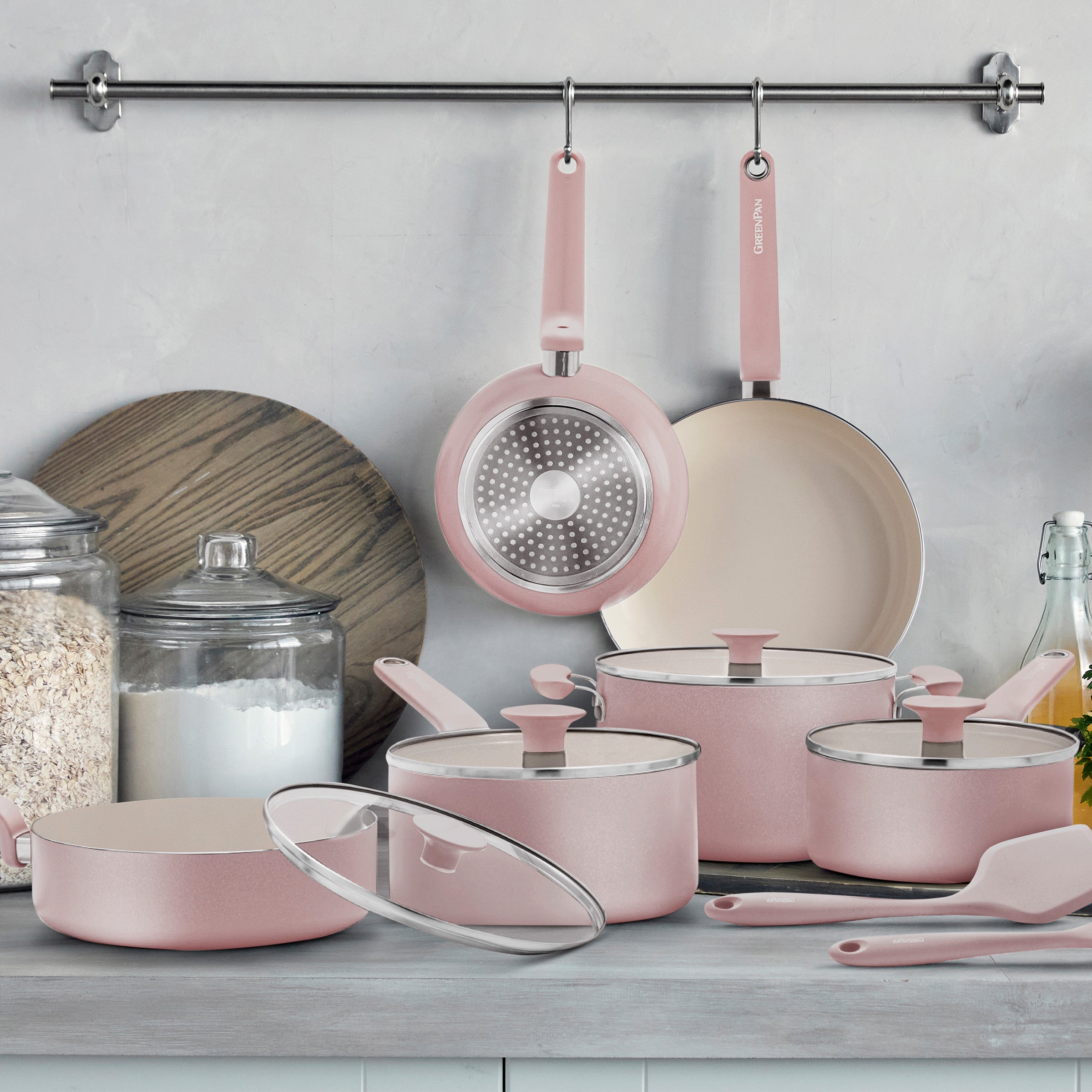 Rio Advanced Ceramic Nonstick 12-Piece Cookware Set | Pink - Image 2