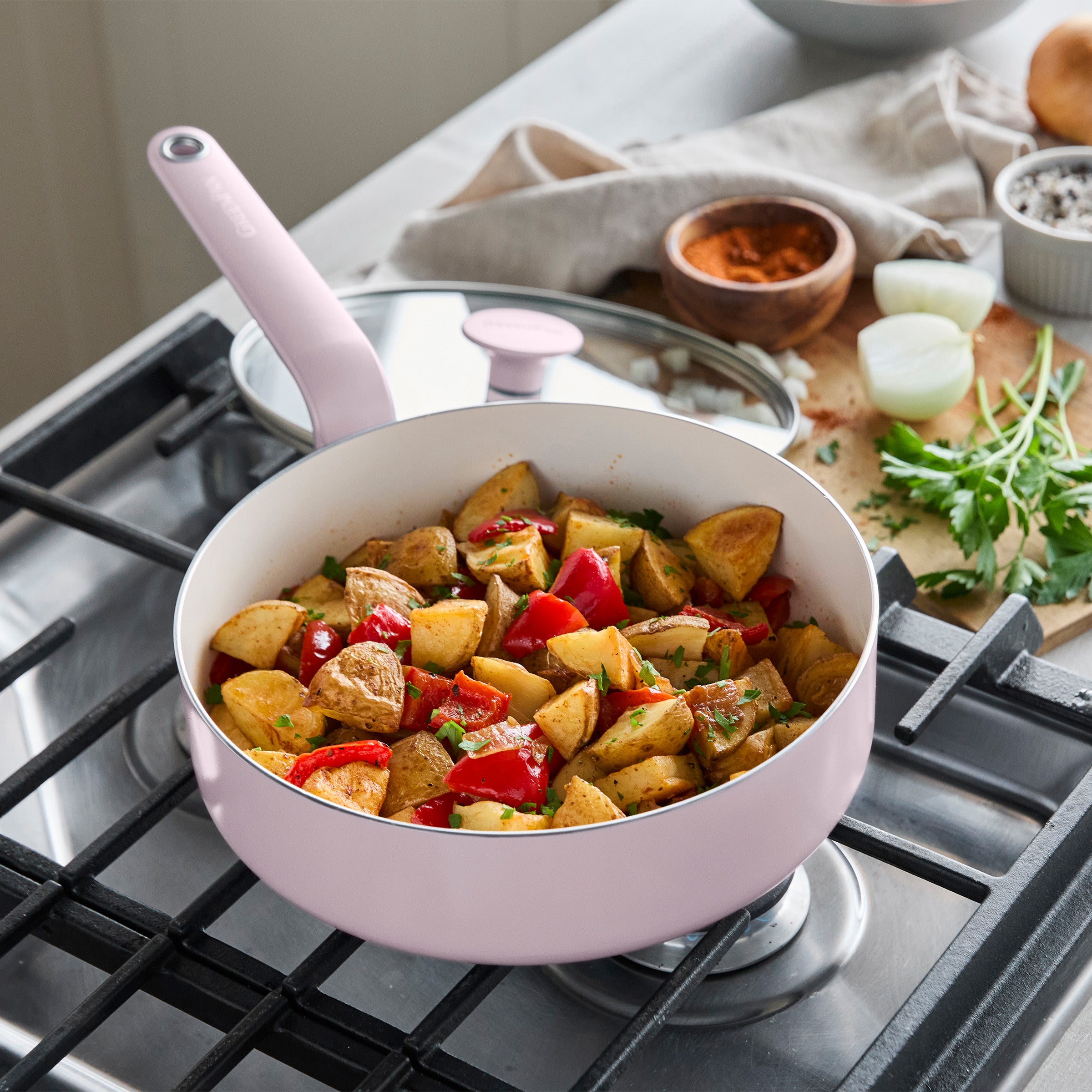Rio Advanced Ceramic Nonstick 12-Piece Cookware Set | Pink - Image 7