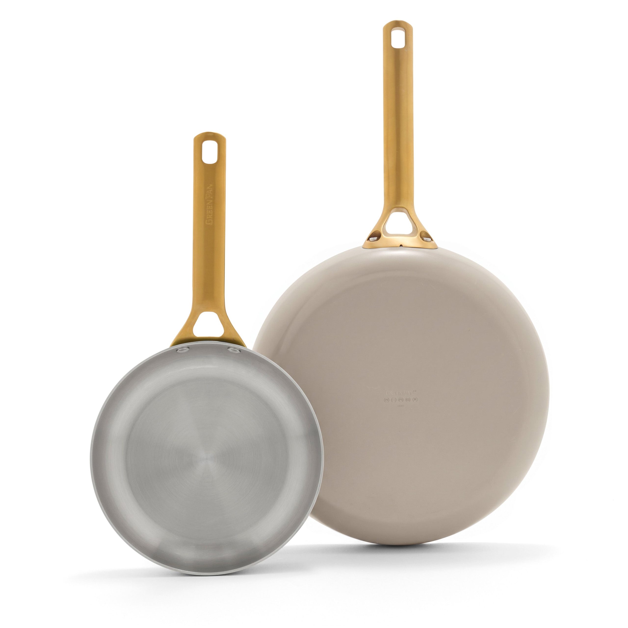 Reserve Pro Uncoated Stainless Steel 10 and 12 Frypan Set | Macadamia