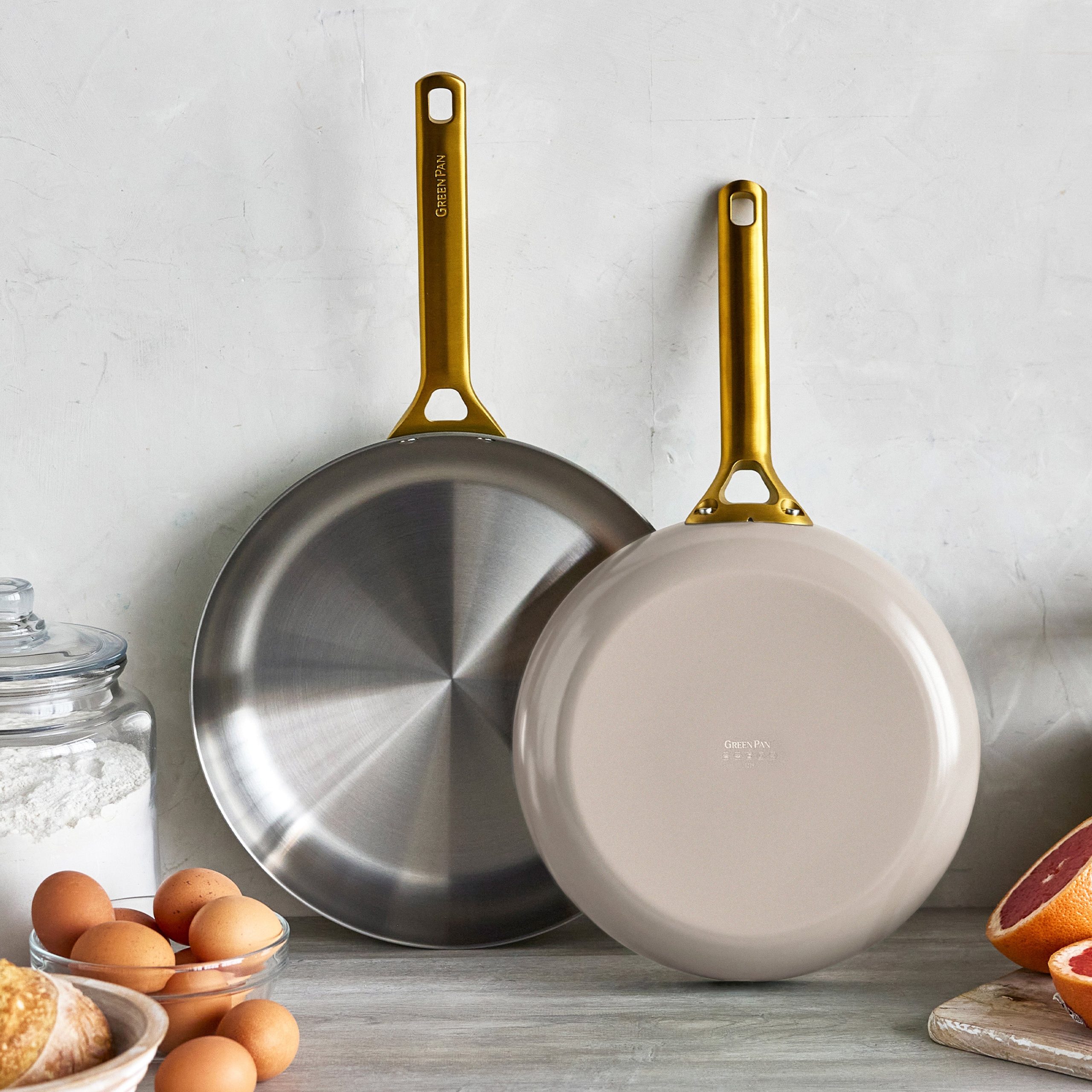Reserve Pro Uncoated Stainless Steel 10 and 12 Frypan Set | Macadamia - Image 2