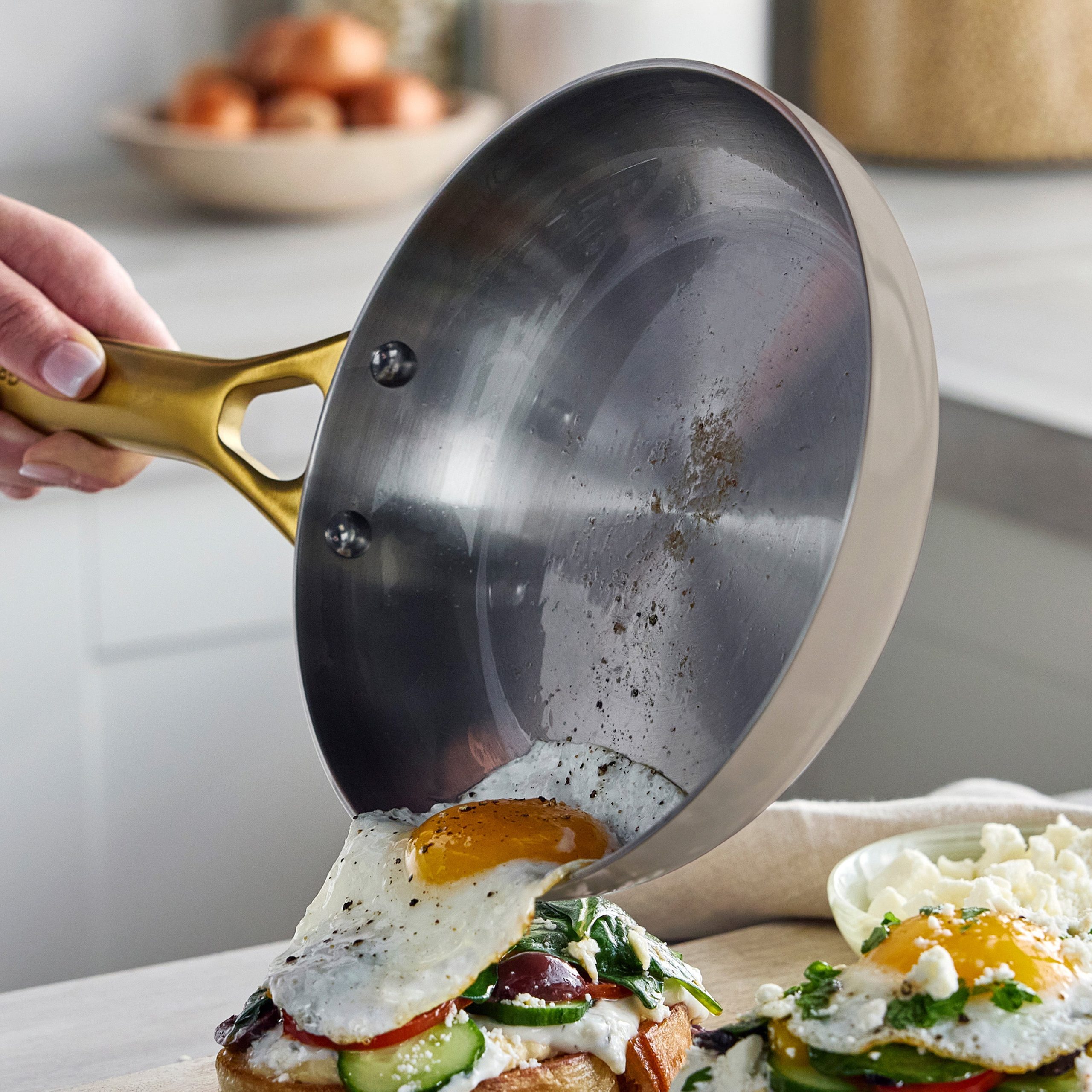 Reserve Pro Uncoated Stainless Steel 10 and 12 Frypan Set | Macadamia - Image 3
