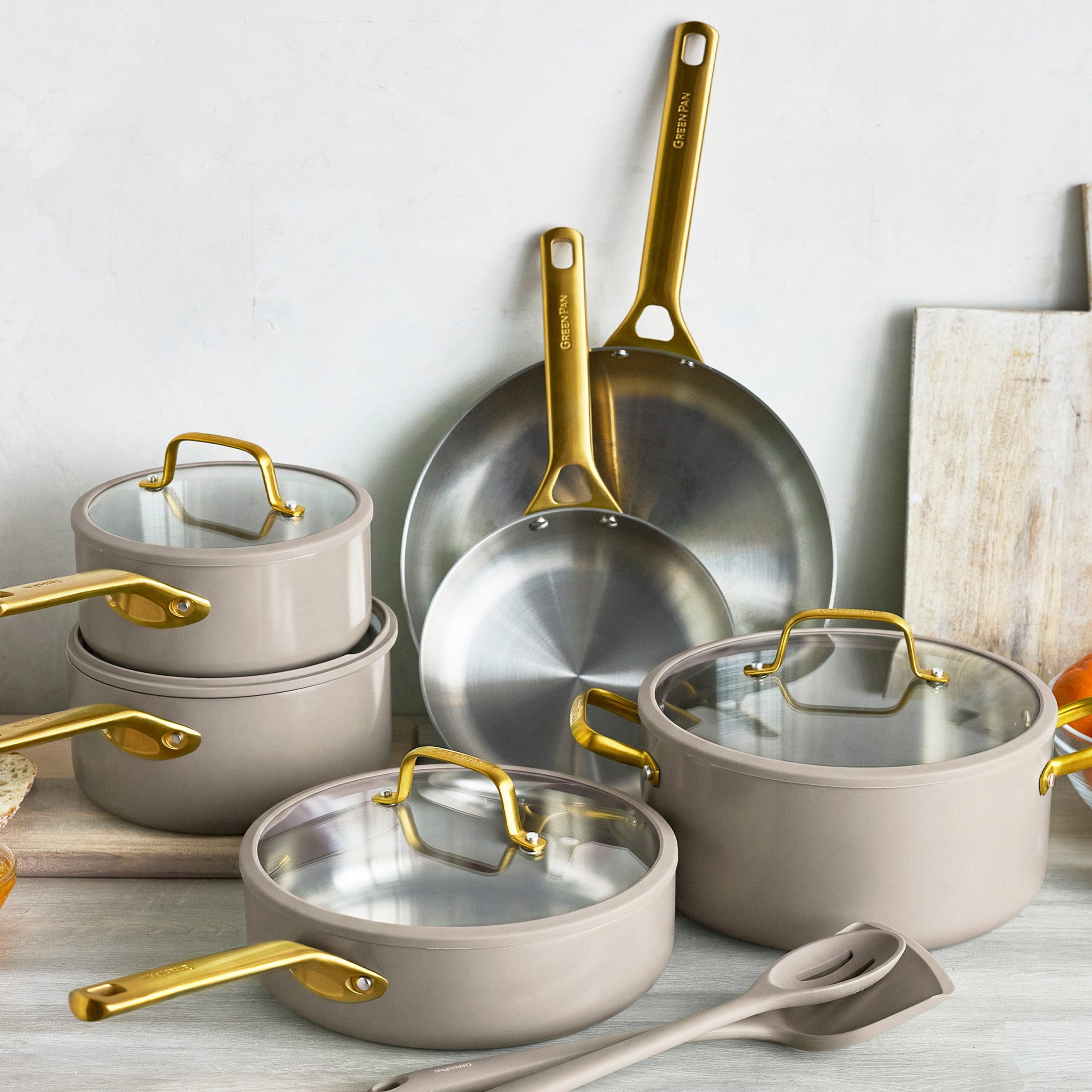 Reserve Pro Uncoated Stainless Steel 12-Piece Cookware Set | Macadamia - Image 2