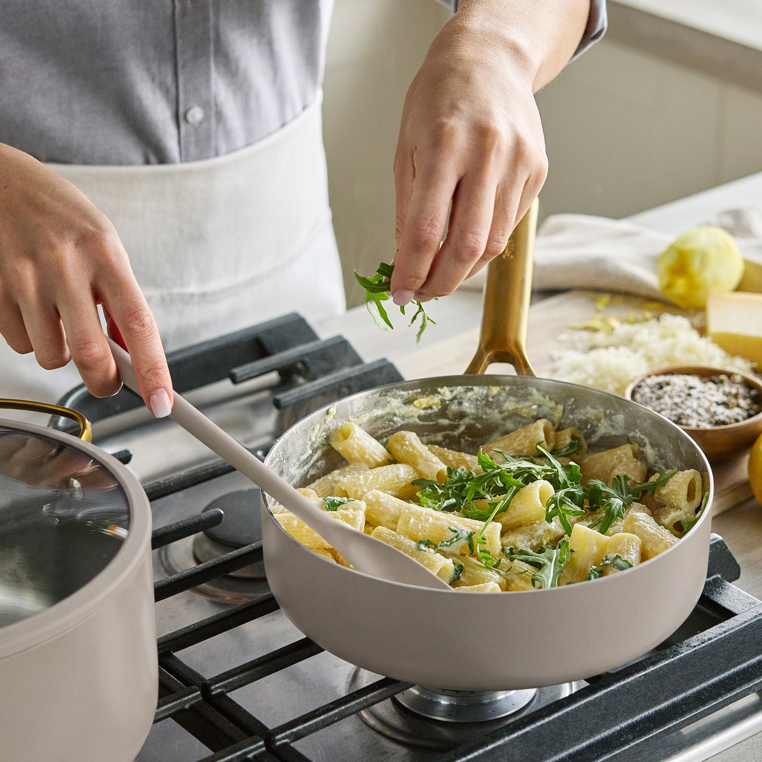 Reserve Pro Uncoated Stainless Steel 12-Piece Cookware Set | Macadamia - Image 3