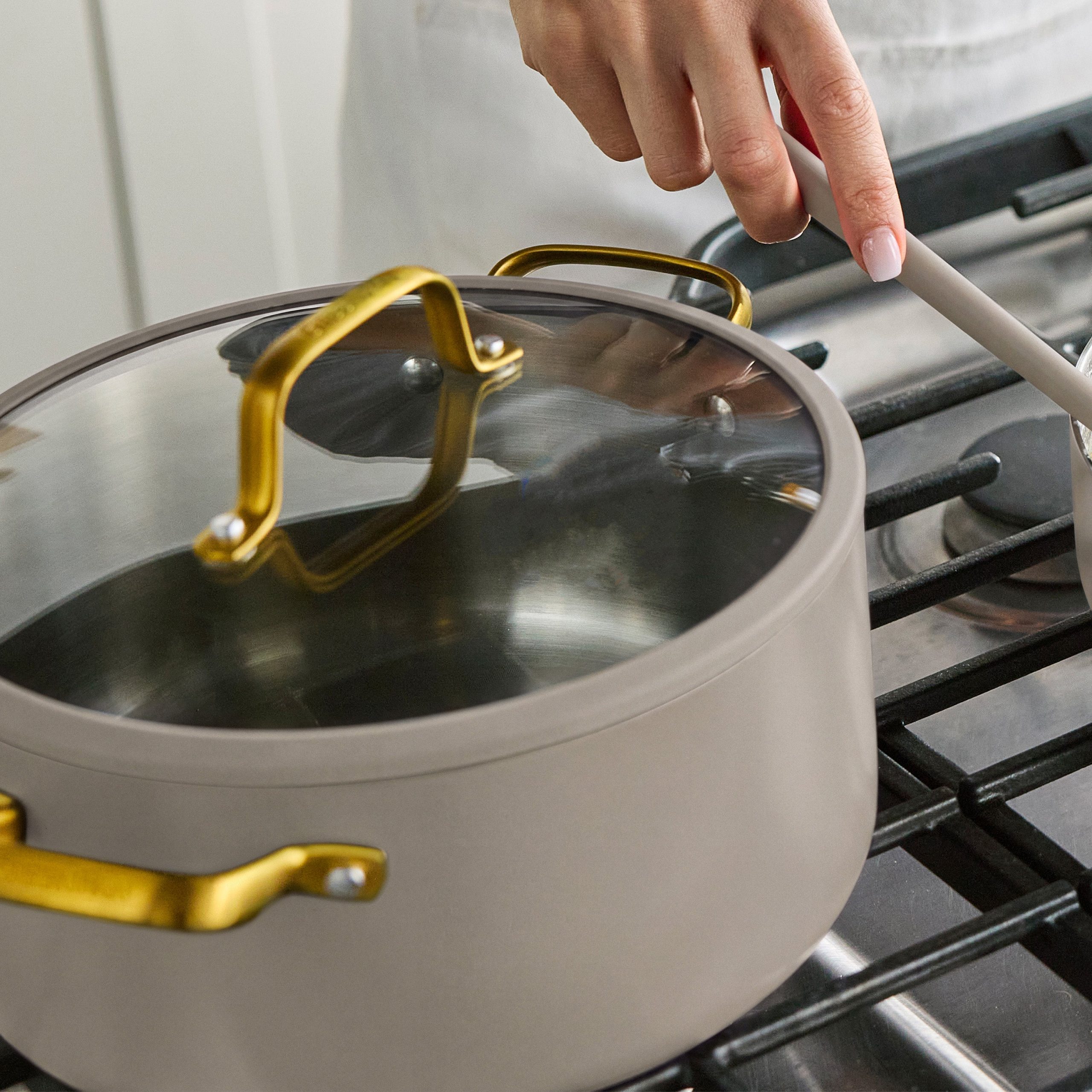 Reserve Pro Uncoated Stainless Steel 12-Piece Cookware Set | Macadamia - Image 7