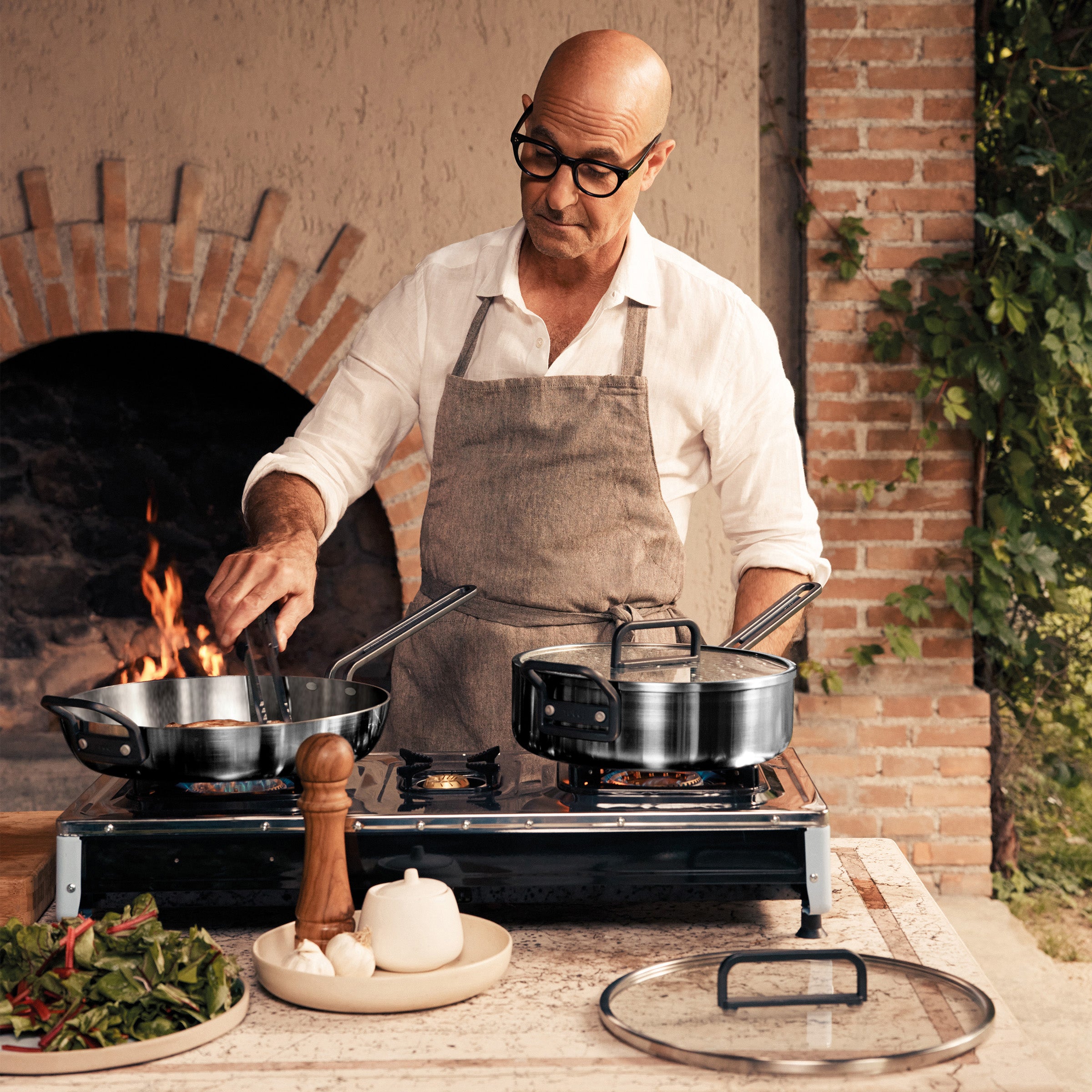Stanley Tucci™ Uncoated Stainless Steel Ceramic Nonstick 9-Piece Cookware Set - Image 2