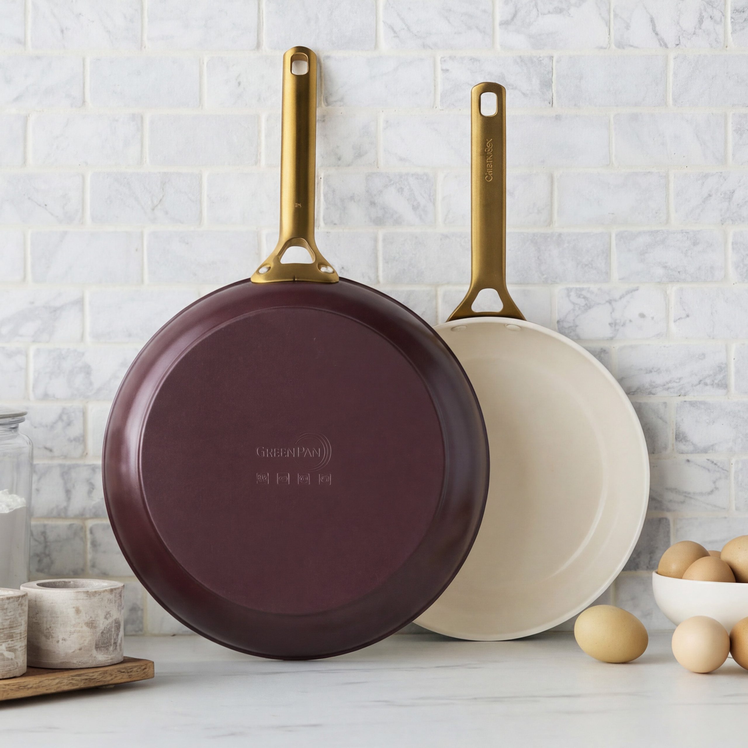 Reserve Pro Ceramic Nonstick 10 and 12 Frypan Set | Bordeaux - Image 2
