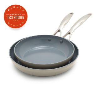 Valencia Pro Ceramic Nonstick 9.5 and 11 Frypan Set | Taupe