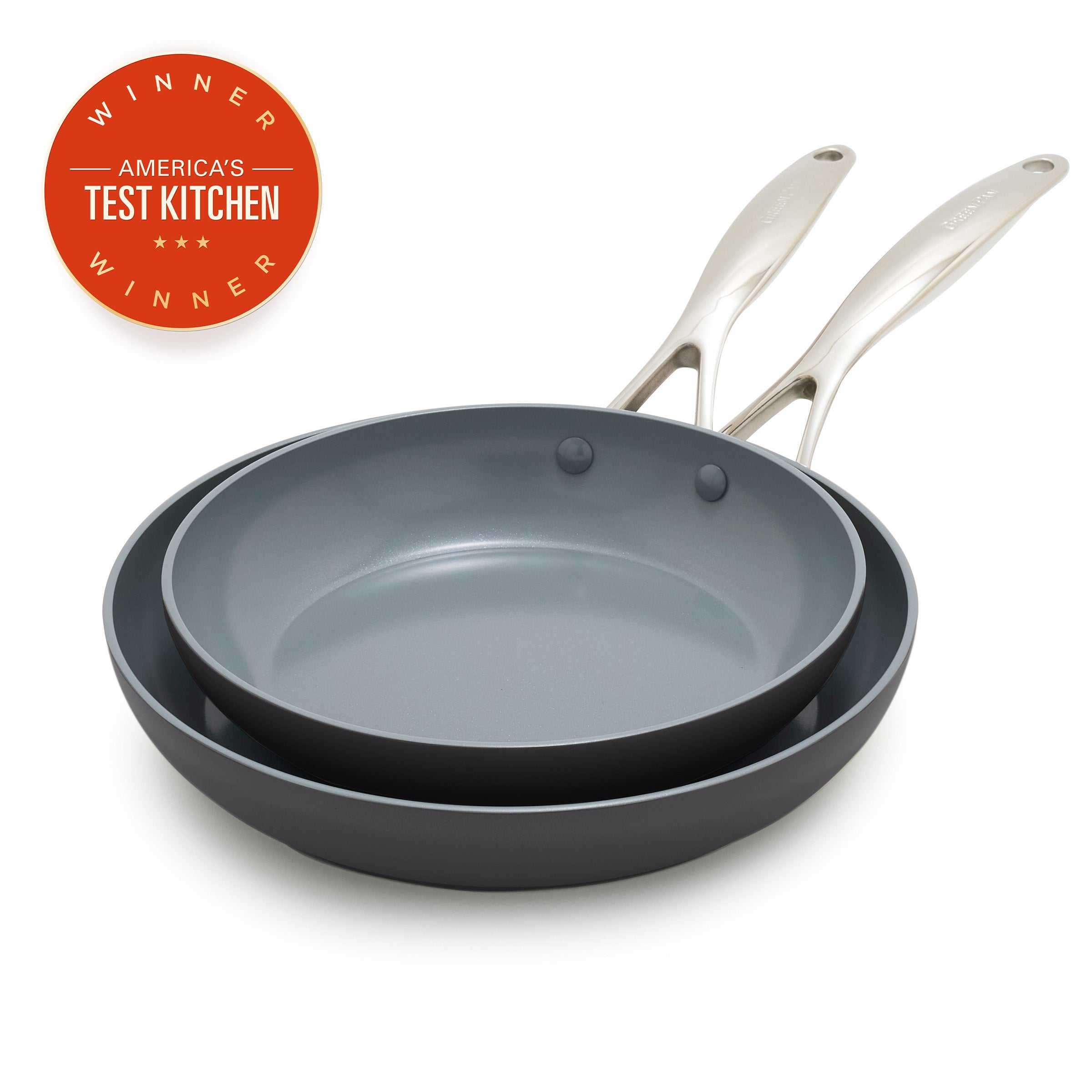 Valencia Pro Ceramic Nonstick 9.5 and 11 Frypan Set | Gray
