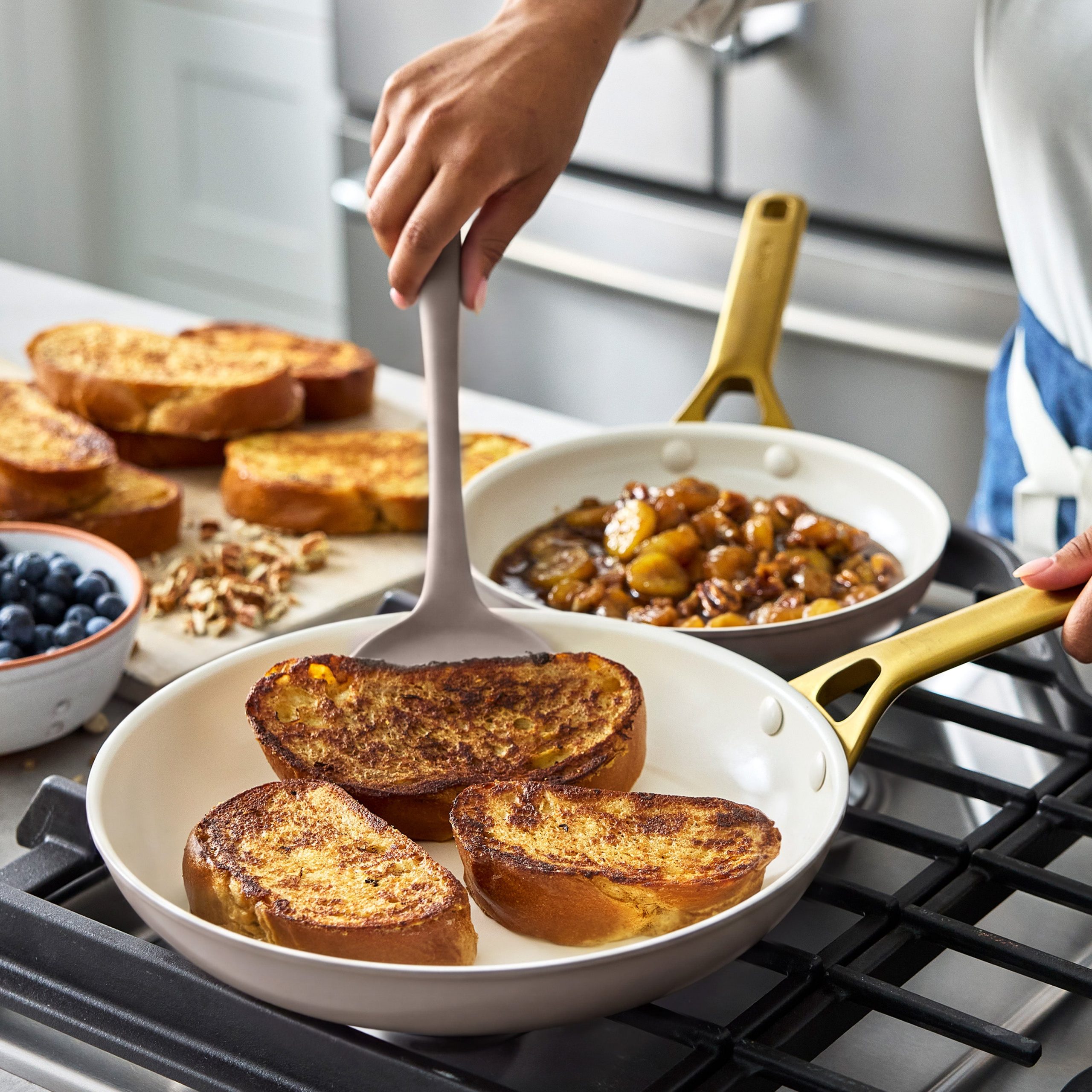 Reserve Pro Ceramic Nonstick 8. 10 and 12 Frypan Set | Latte - Image 4