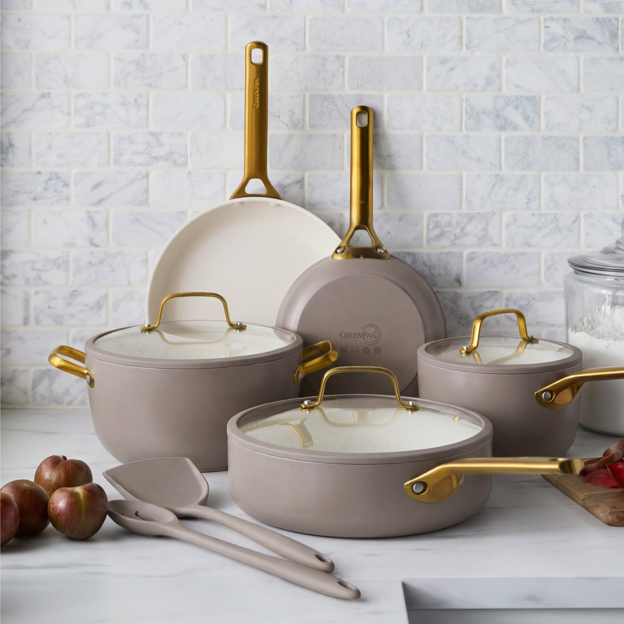 Reserve Pro Ceramic Nonstick 10-Piece Cookware Set | Latte - Image 2