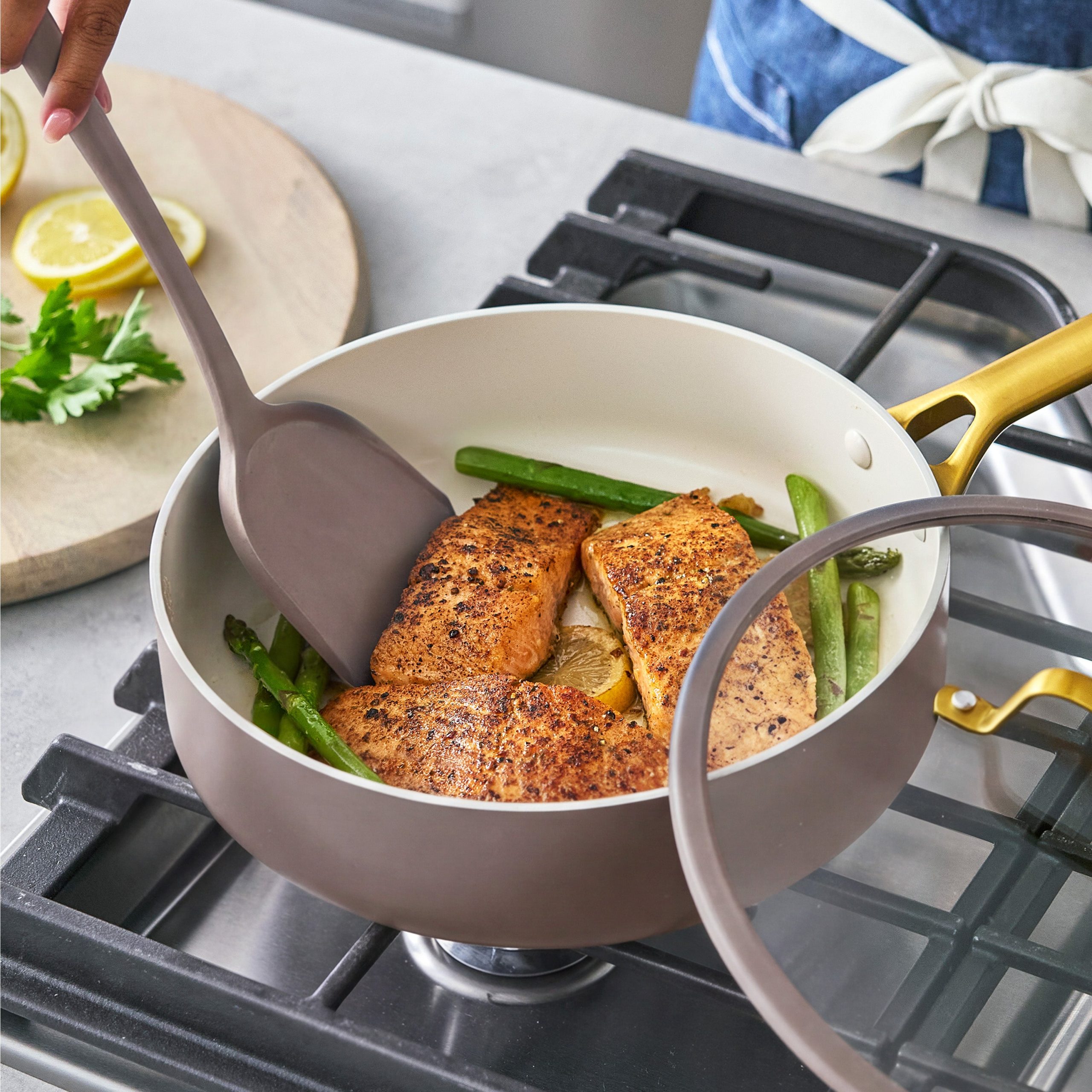 Reserve Pro Ceramic Nonstick 10-Piece Cookware Set | Latte - Image 5