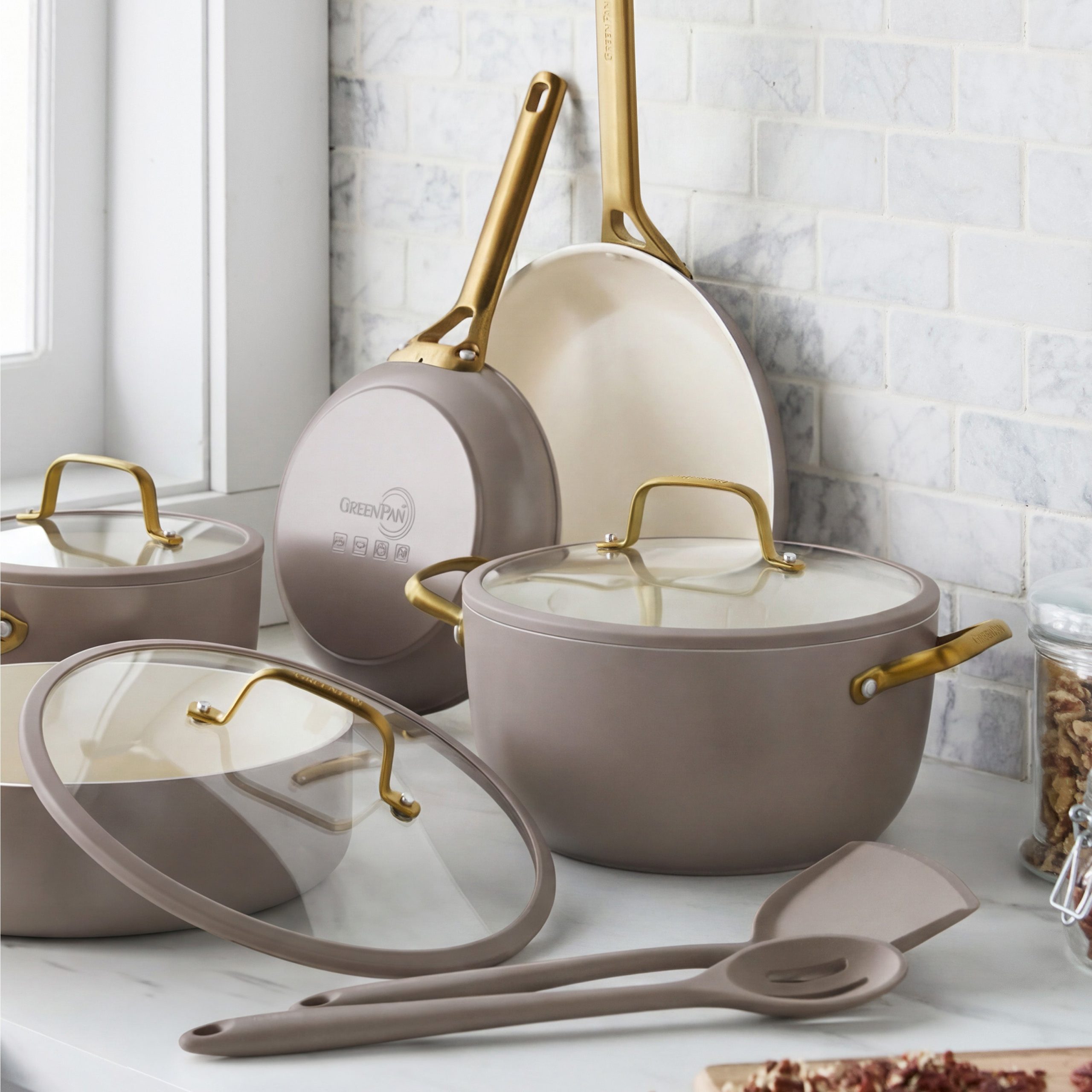Reserve Pro Ceramic Nonstick 10-Piece Cookware Set | Latte - Image 8