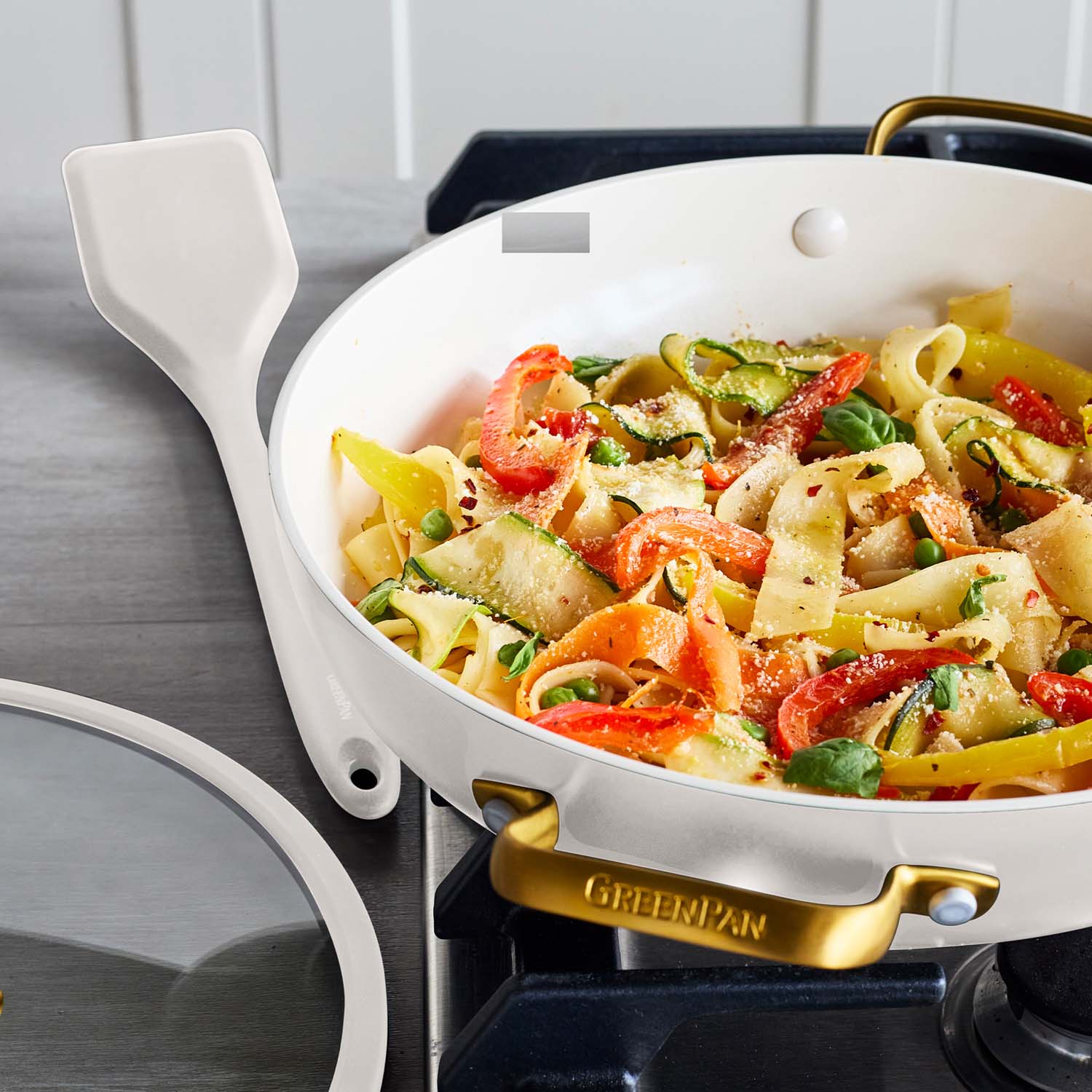 Reserve Pro Ceramic Nonstick 3.75-Quart Everyday Pan with Lid | Cream - Image 4
