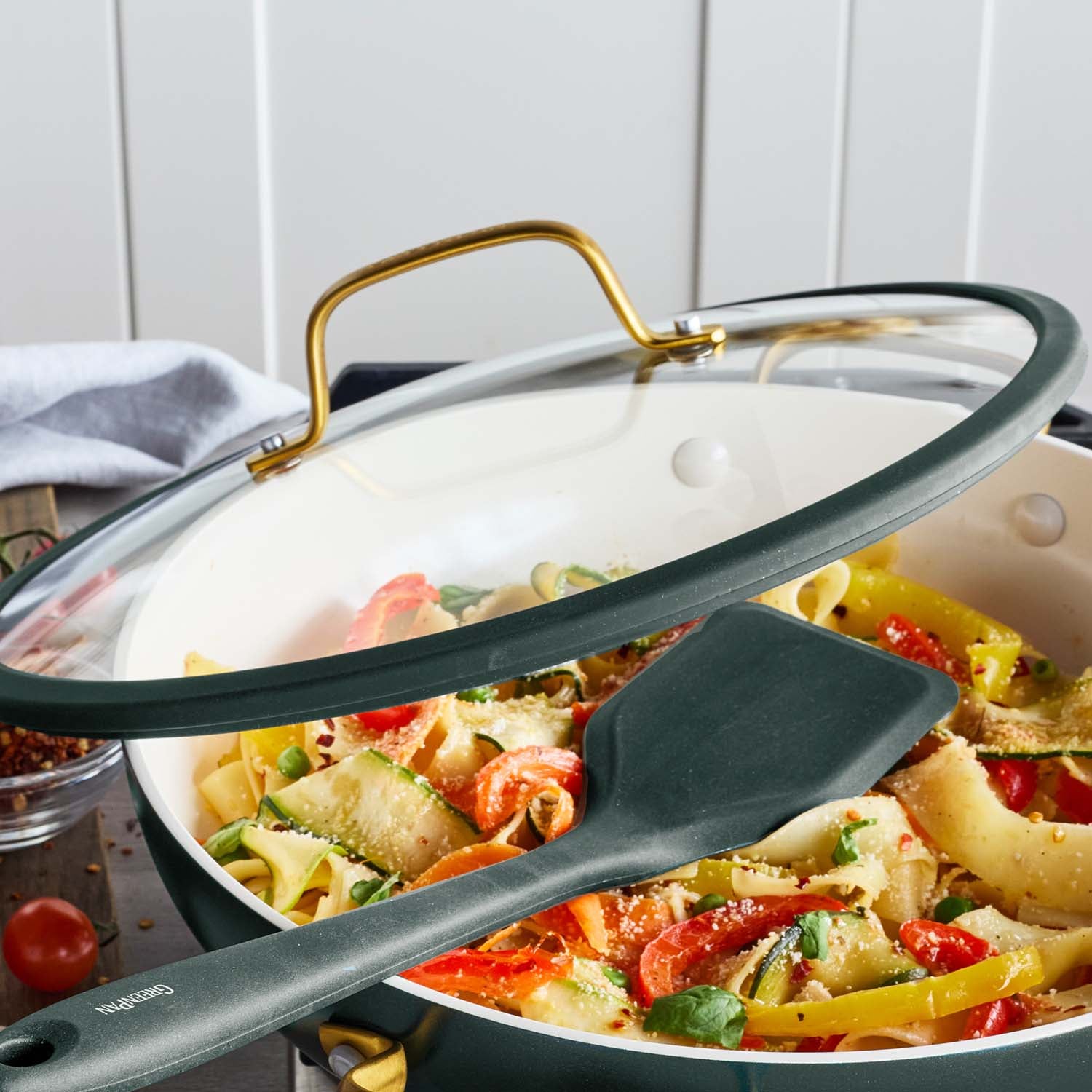Reserve Pro Ceramic Nonstick 3.75-Quart Everyday Pan with Lid | Spruce - Image 3
