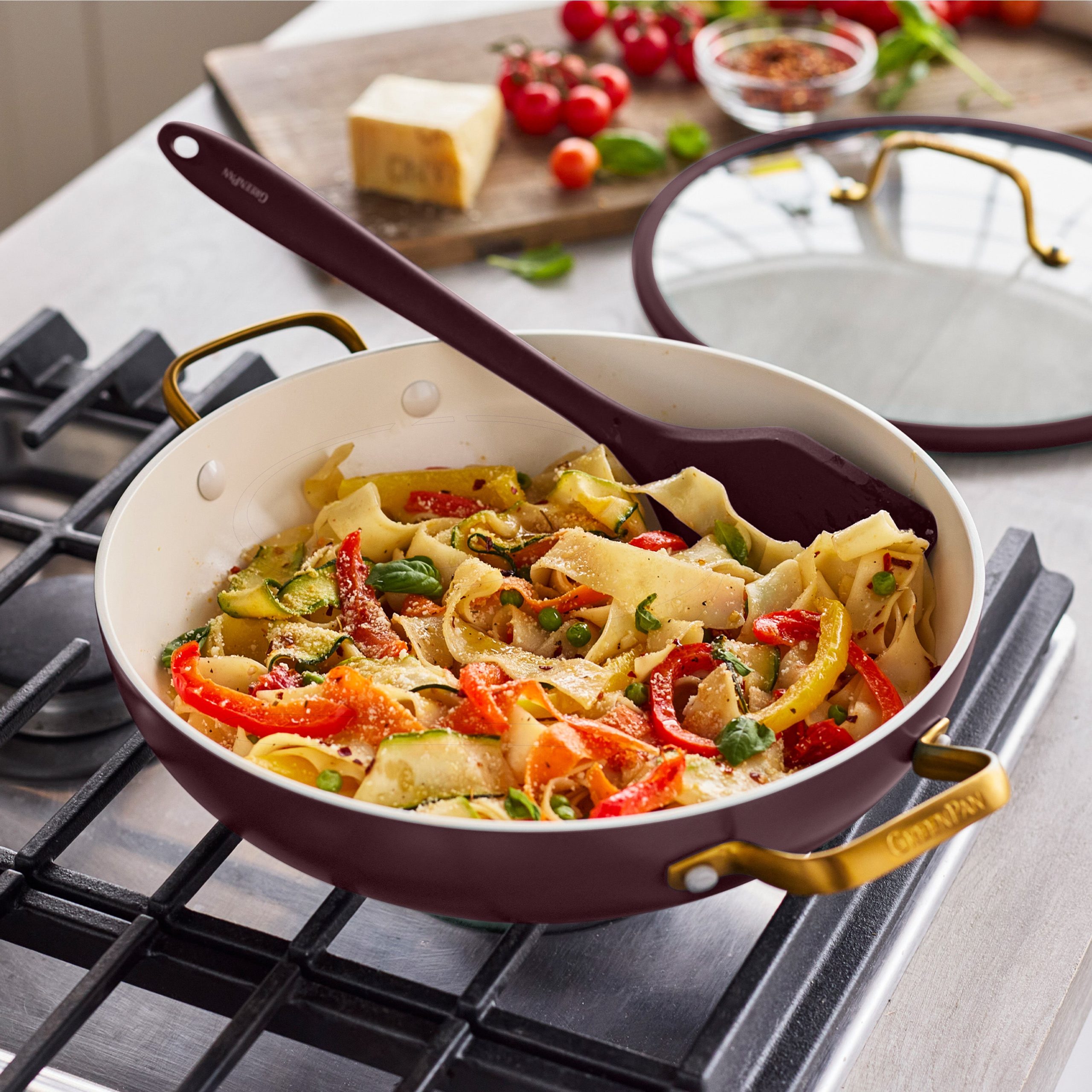 Reserve Pro Ceramic Nonstick 3.75-Quart Everyday Pan with Lid | Bordeaux - Image 2