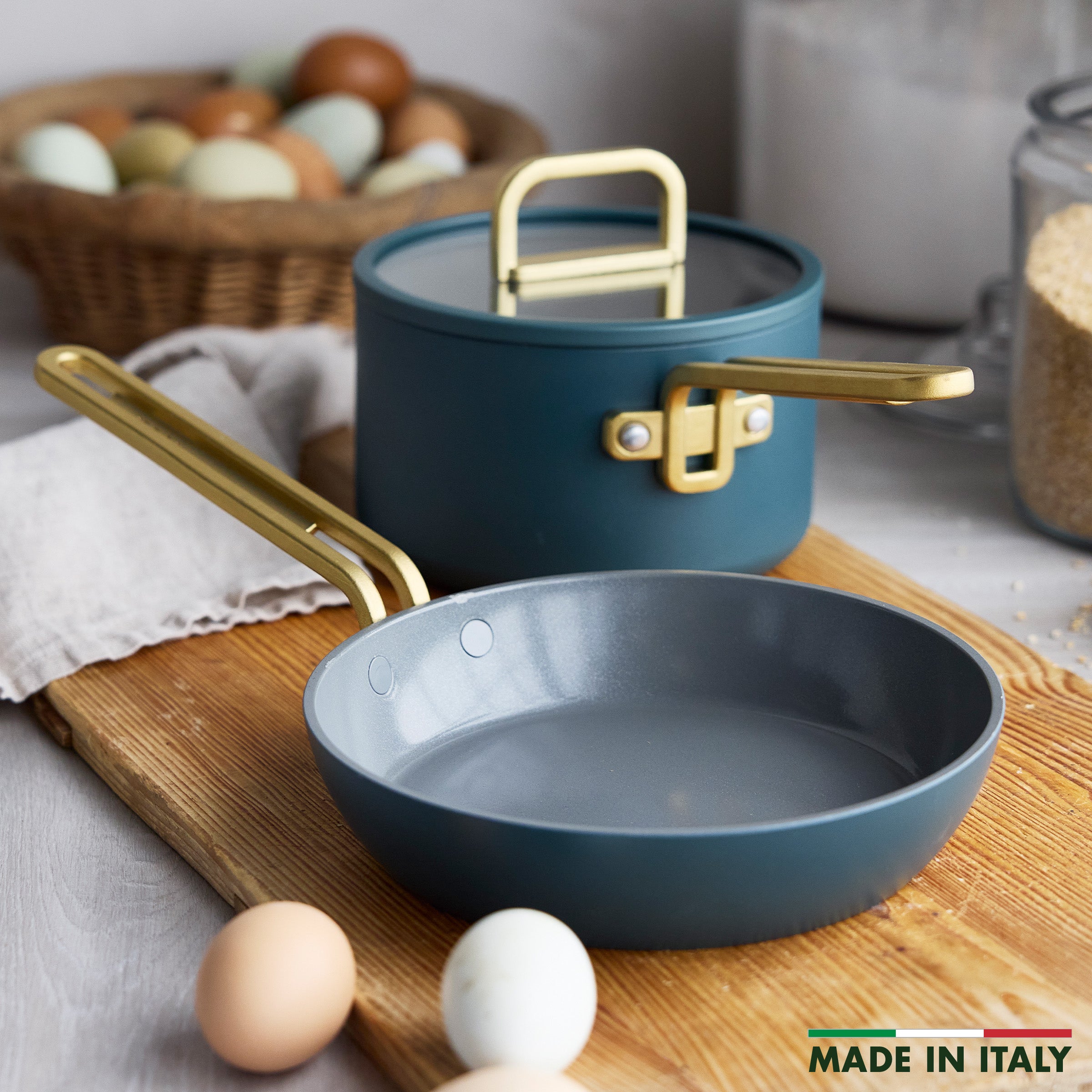Stanley Tucci™ Ceramic Nonstick 3-Piece Mini Set | Venetian Teal - Image 3