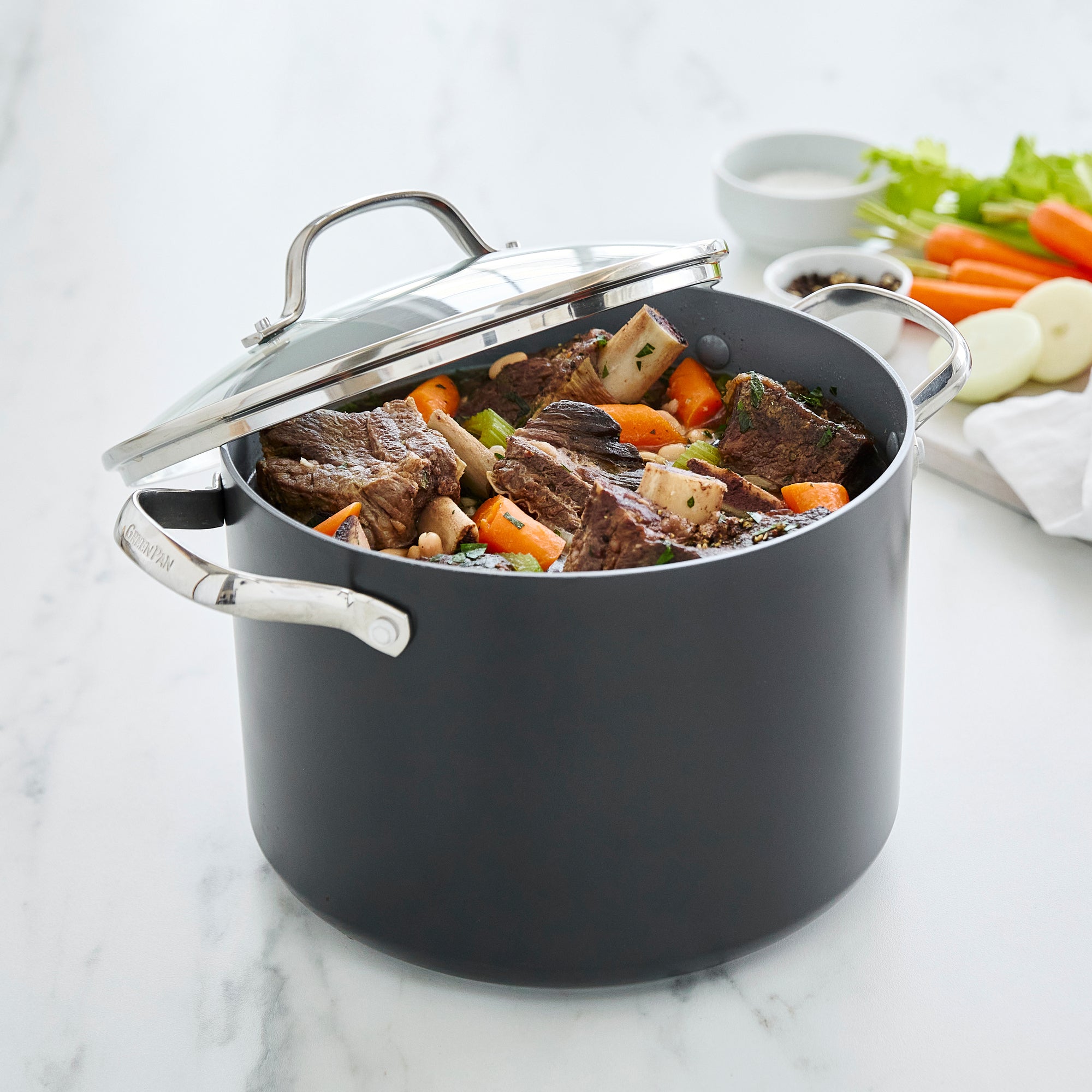 Valencia Pro Ceramic Nonstick 8-Quart Stockpot with Lid - Image 3