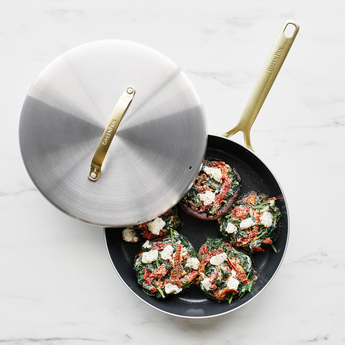 GP5 Stainless Steel 12 Frypan with Lid | Champagne Handles - Image 5