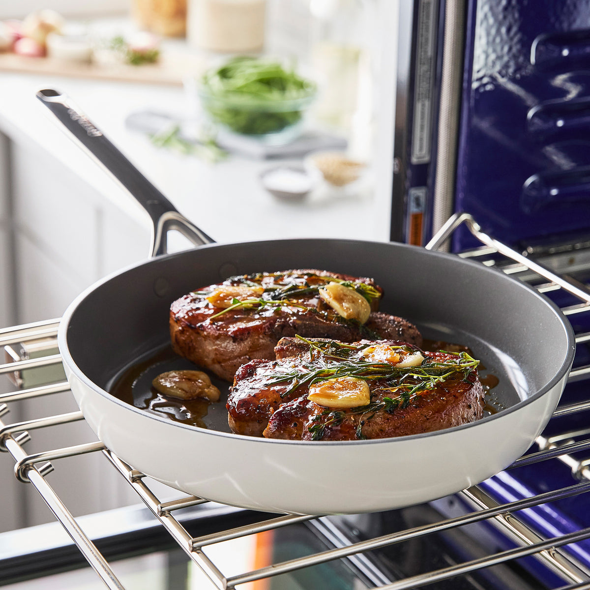 GP5 Colors Ceramic Nonstick 11-Piece Cookware Set with Mirror Handles | Cloud Cream - Image 4