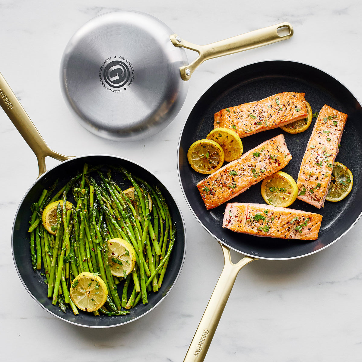 GP5 Stainless Steel 8. 10 and 12 Frypan Set | Champagne Handles - Image 5