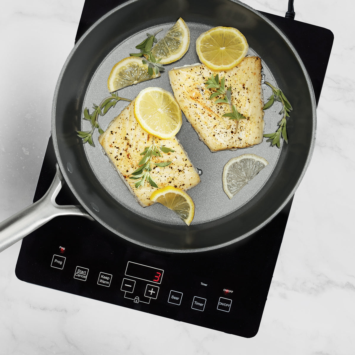 GP5 Colors Ceramic Nonstick 9.5 and 11 Frypan Set with Mirror Handles | Cocoa - Image 7