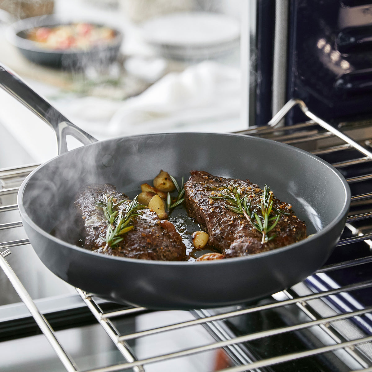 GP5 Colors Ceramic Nonstick 11-Piece Cookware Set with Mirror Handles | Slate - Image 4
