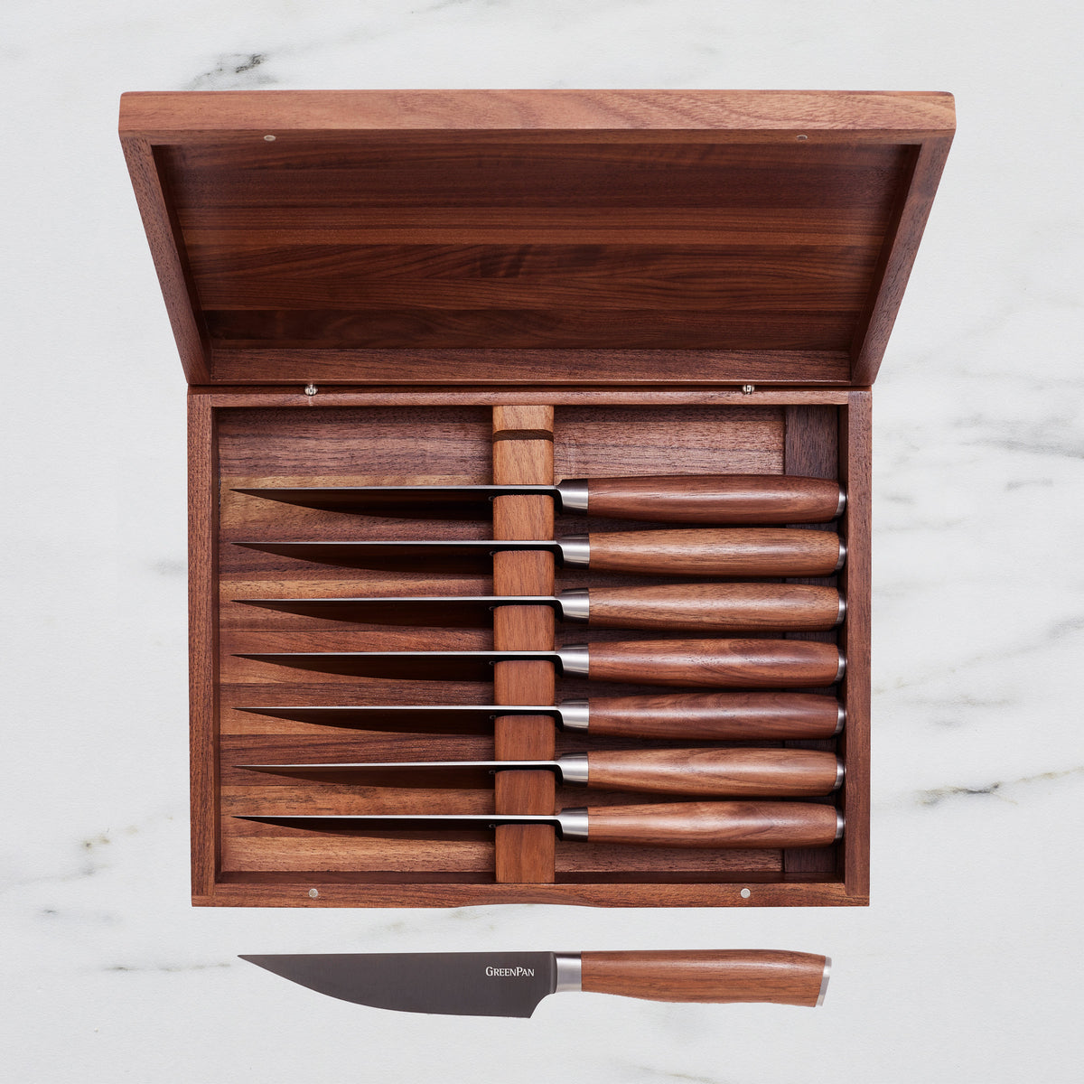 Premiere Titanium Cutlery 8-Piece Steak Knife Set with Walnut Handles - Image 3