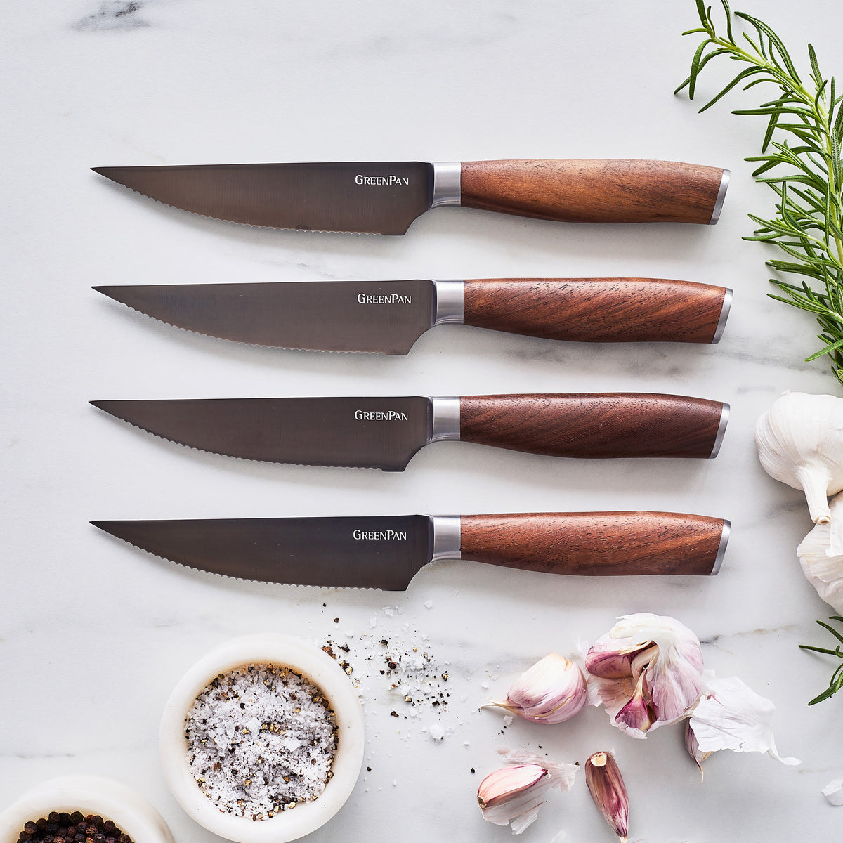 Premiere Titanium Cutlery 8-Piece Steak Knife Set with Walnut Handles - Image 4