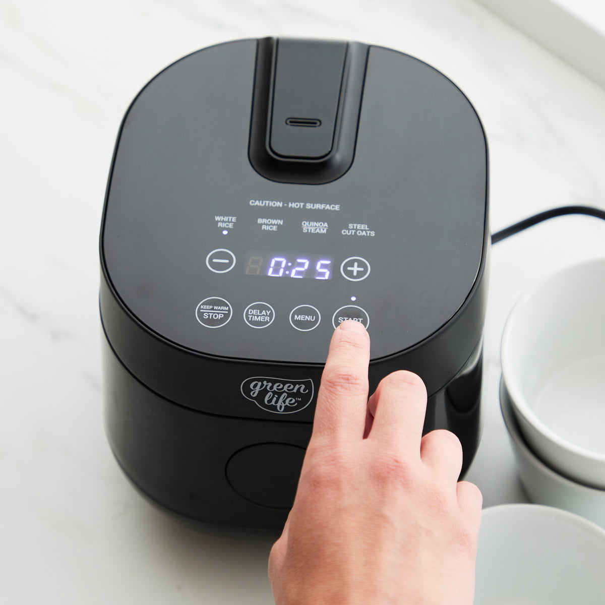 GreenLife 4-Cup Rice & Grains Cooker | Black - Image 4