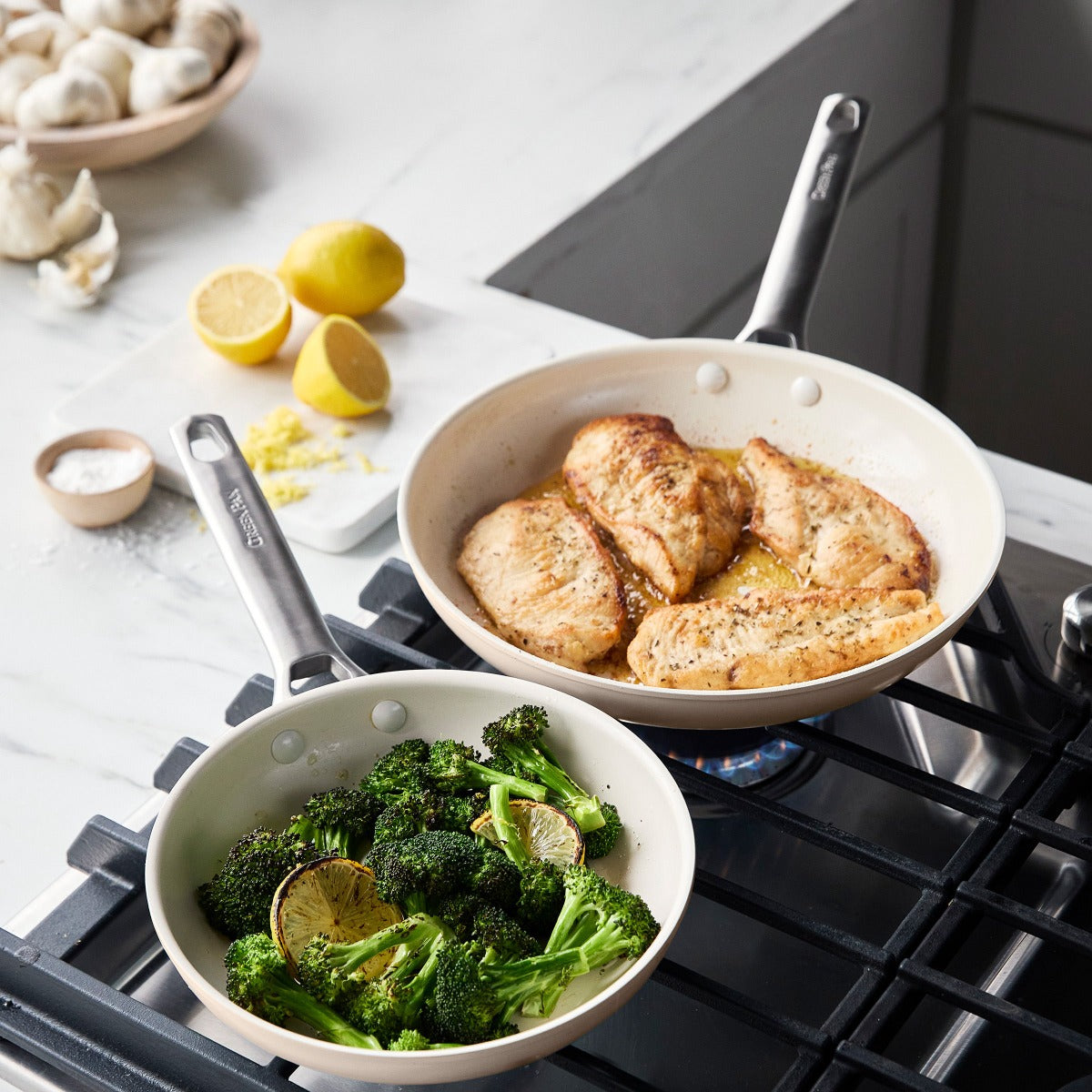 Padova Ceramic Nonstick 16-Piece Cookware Set | Taupe - Image 3