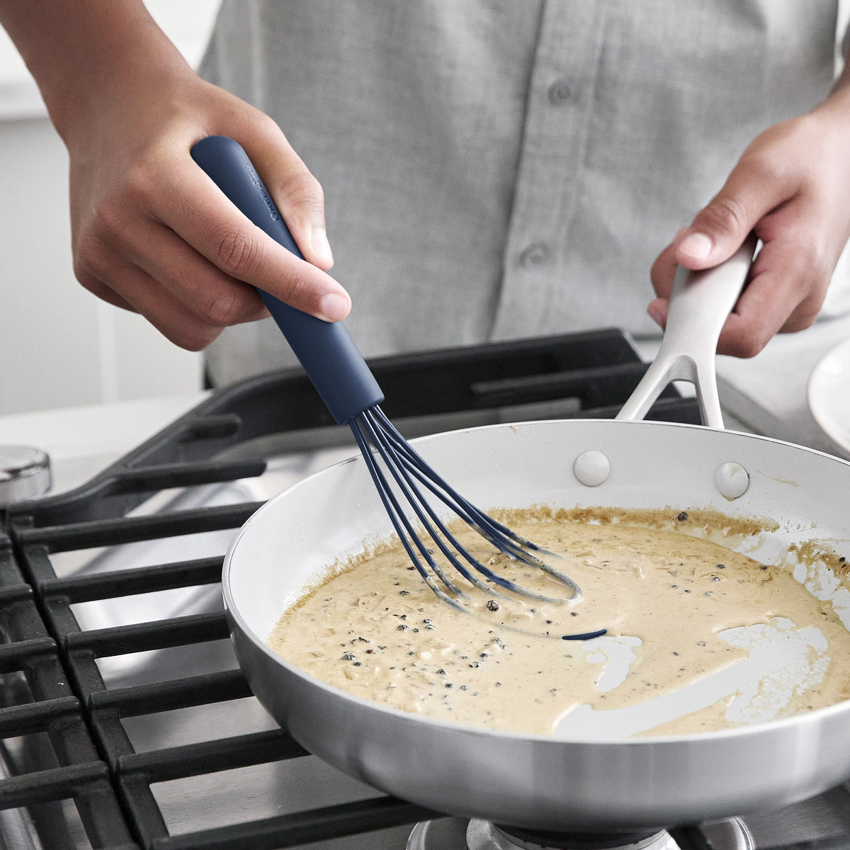 Platinum Silicone Flat Whisk | Navy - Image 3