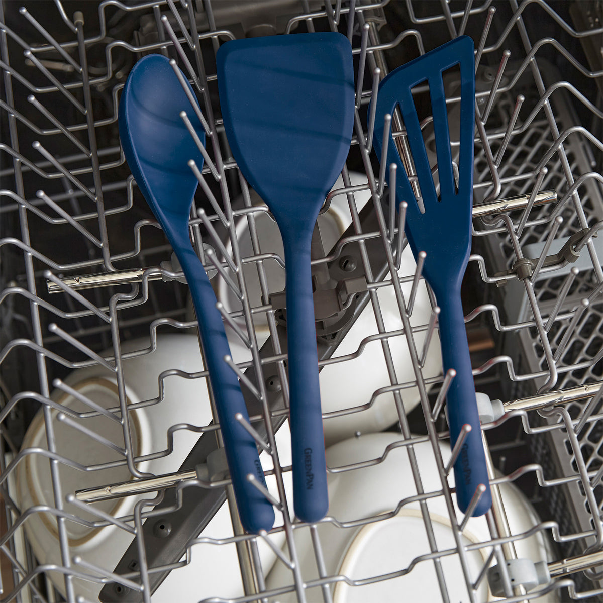 Platinum Silicone Flat Whisk | Navy - Image 6