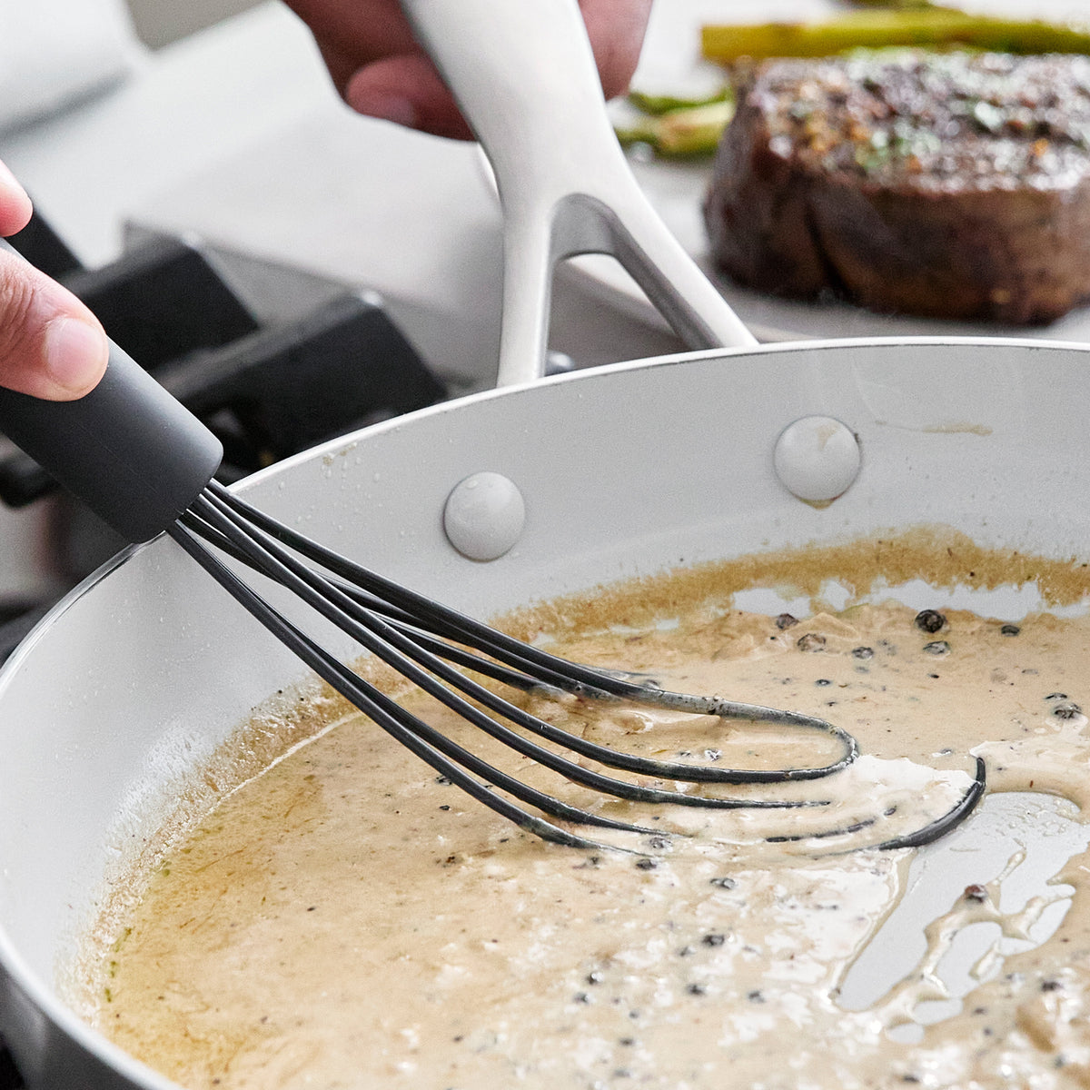 Platinum Silicone Flat Whisk | Gray - Image 4