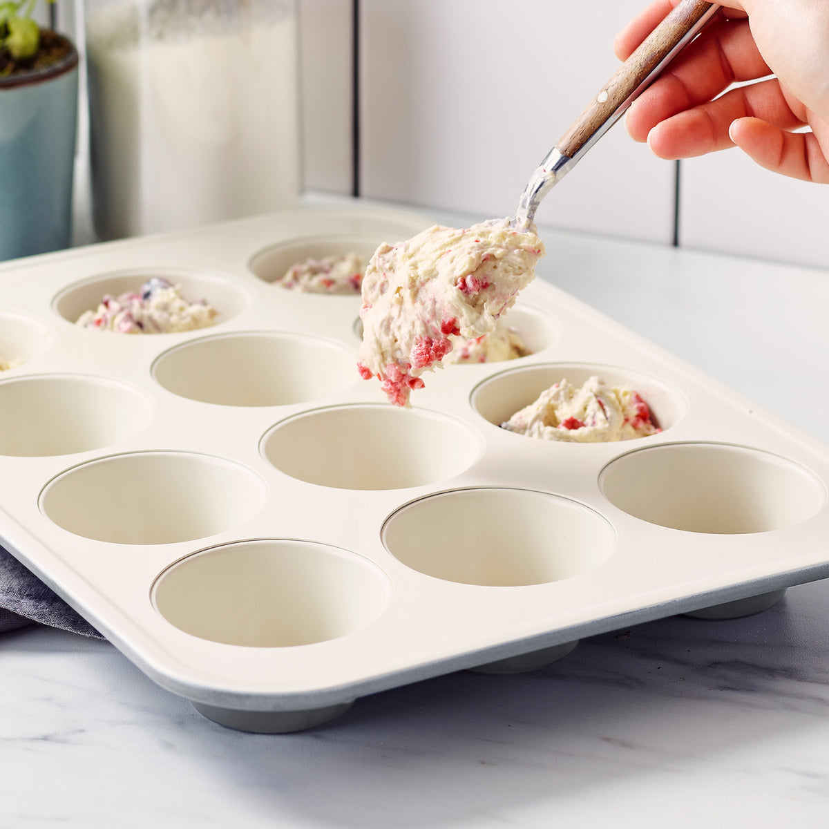 GreenLife Ceramic Nonstick Muffin Pan | Quartz Gray - Image 3