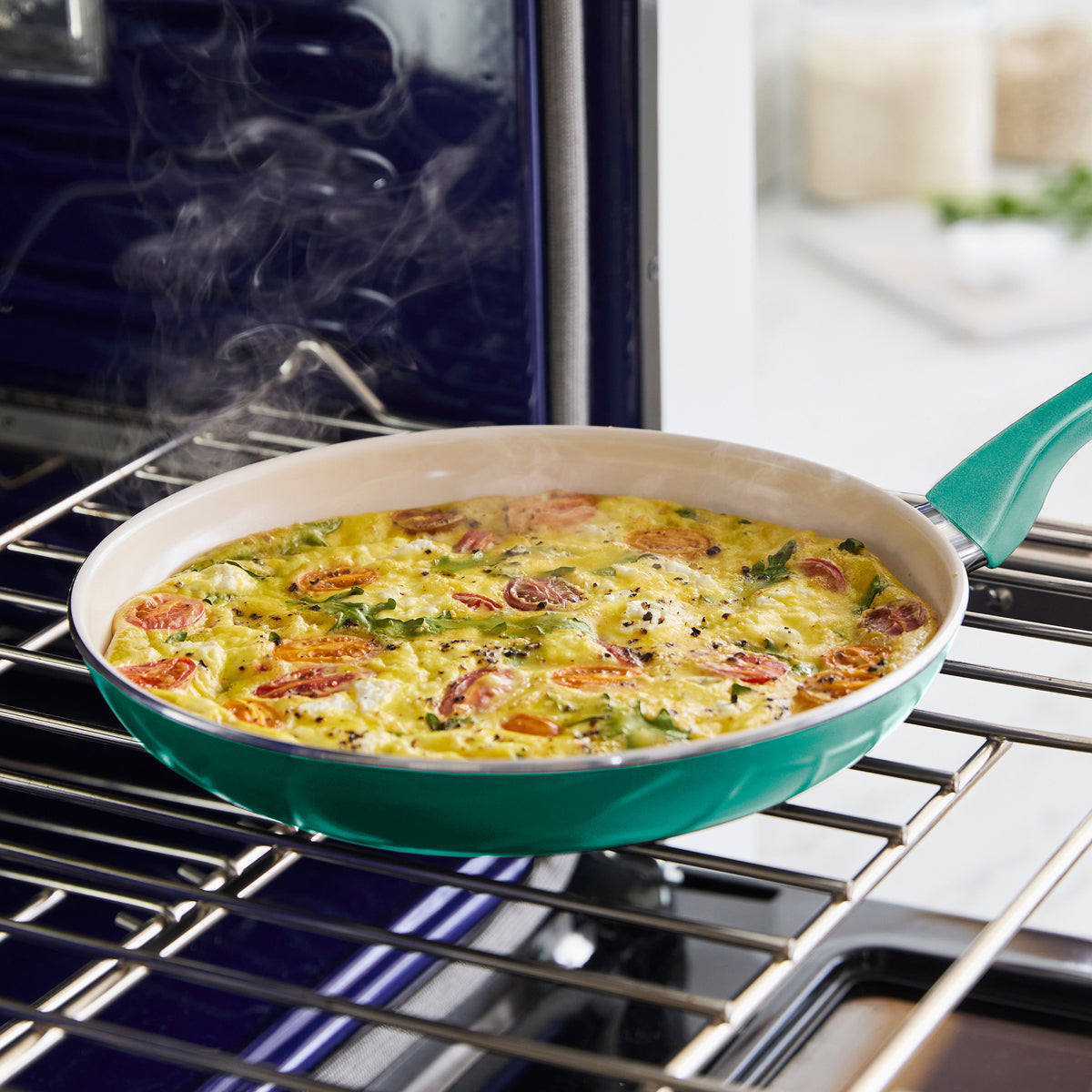 Rio Ceramic Nonstick 8 Frypan with Spatula | Turquoise - Image 4