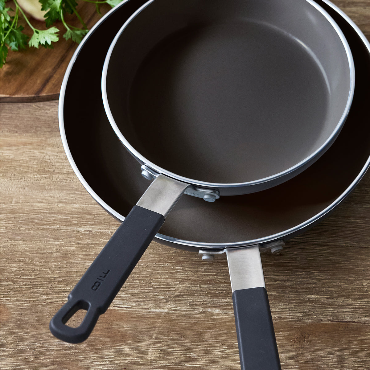 Bobby Flay by GreenPan Professional Ceramic Nonstick 8 and 10 Frypan Set | Black - Image 5