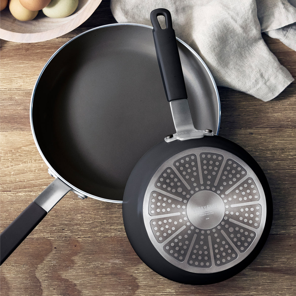 Bobby Flay by GreenPan Professional Ceramic Nonstick 8 and 10 Frypan Set | Black - Image 6