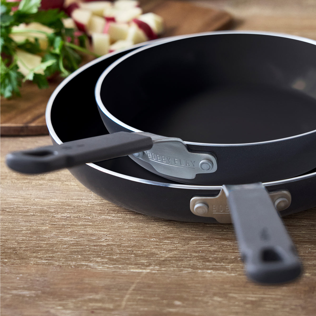 Bobby Flay by GreenPan Professional Ceramic Nonstick 8 and 10 Frypan Set | Black - Image 7