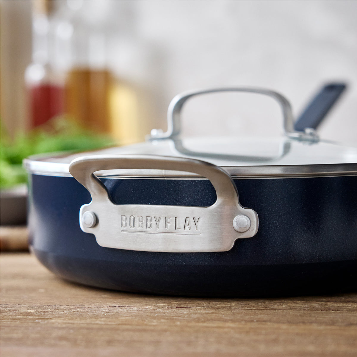 Bobby Flay by GreenPan Professional Ceramic Nonstick 4.5-Quart Sauté Pan with Lid | Oxford Blue - Image 5