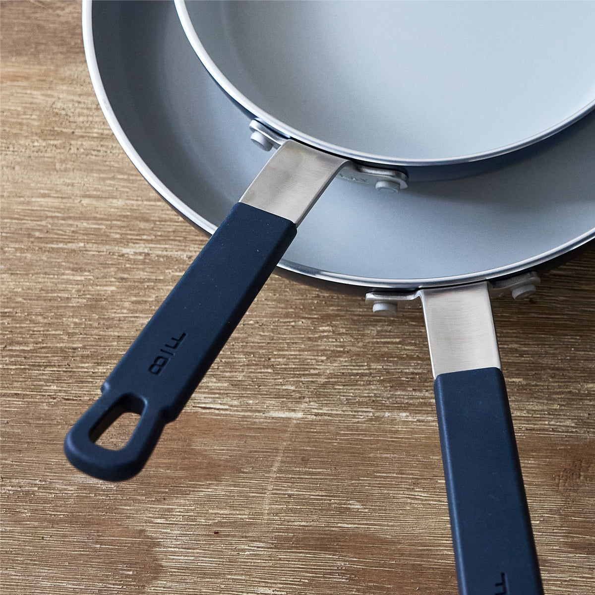 Bobby Flay by GreenPan Professional Ceramic Nonstick 8 and 10 Frypan Set | Oxford Blue - Image 7