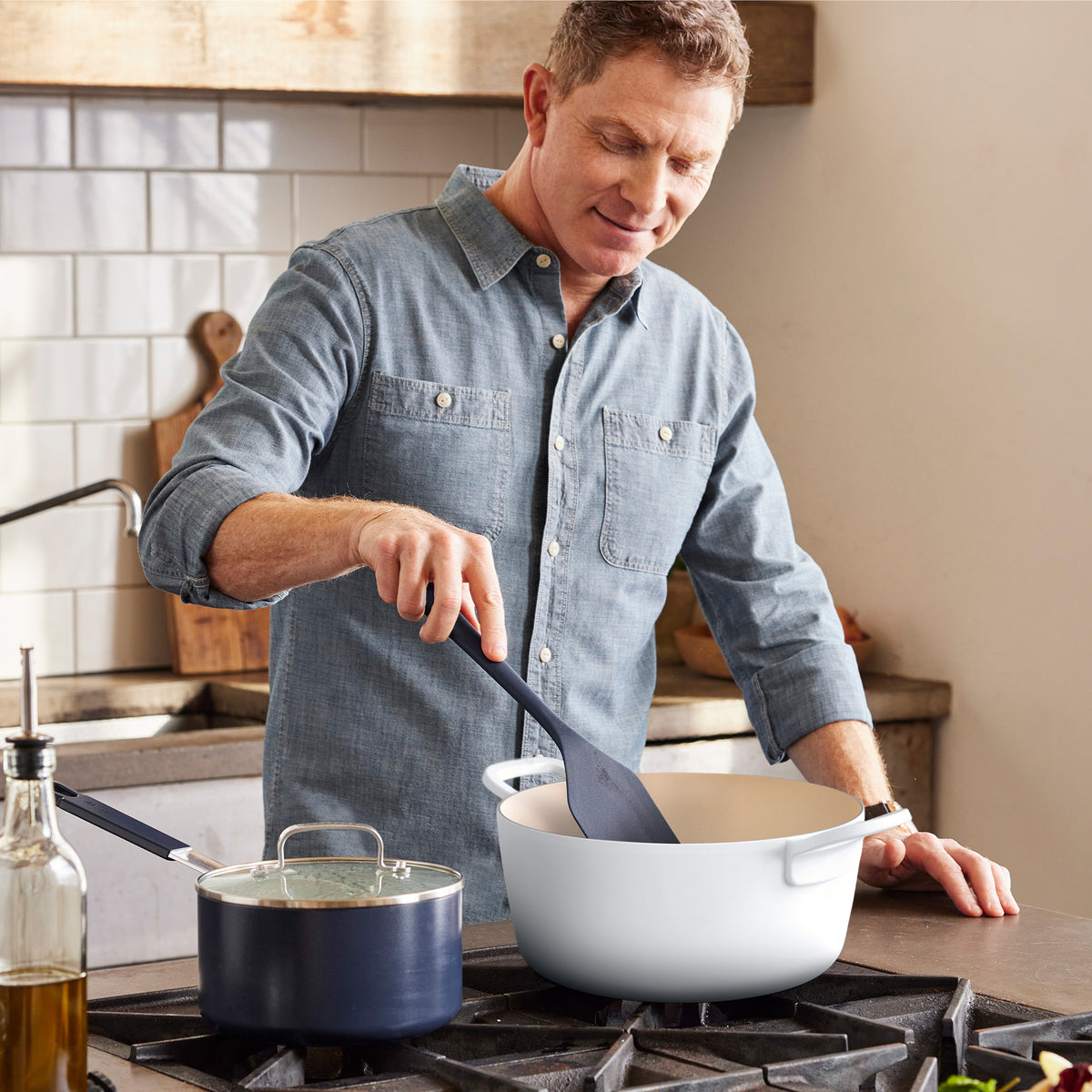 Bobby Flay by GreenPan 5.5-Quart Enameled Cast Iron Dutch Oven | Ivory - Image 2