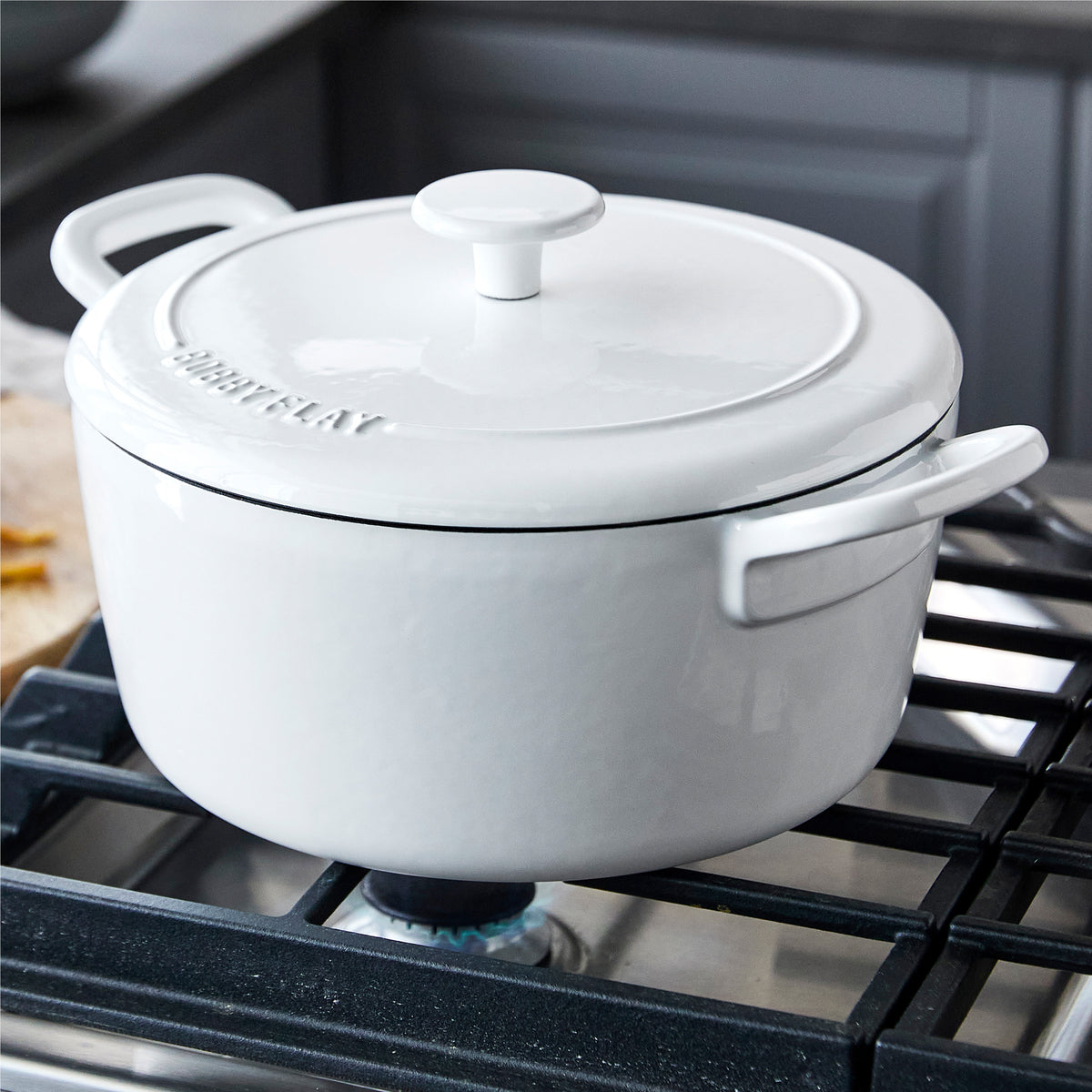 Bobby Flay by GreenPan 5.5-Quart Enameled Cast Iron Dutch Oven | Ivory - Image 8