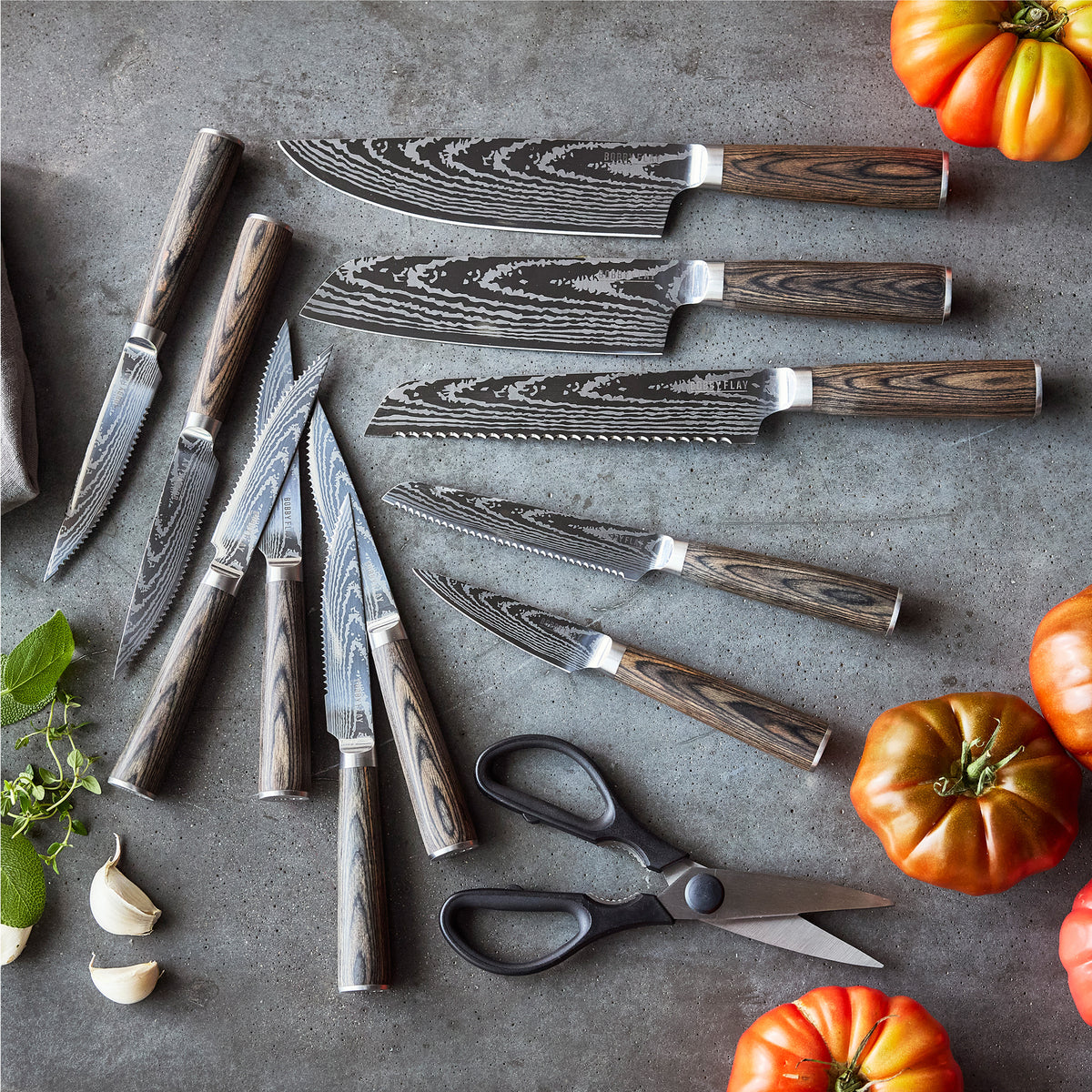 Bobby Flay by GreenPan Stainless Steel 13-Piece Knife Block Set - Image 7