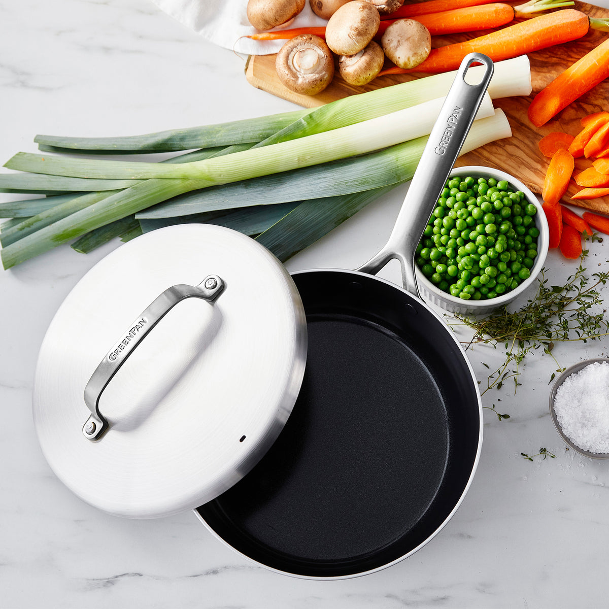 GP5 Stainless Steel 3.26-Quart Saucepan with Lid | Mirror Handles - Image 2
