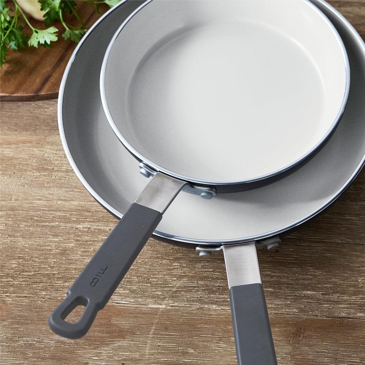 Bobby Flay by GreenPan Professional Ceramic Nonstick 8 and 10 Frypan Set | Graphite - Image 5