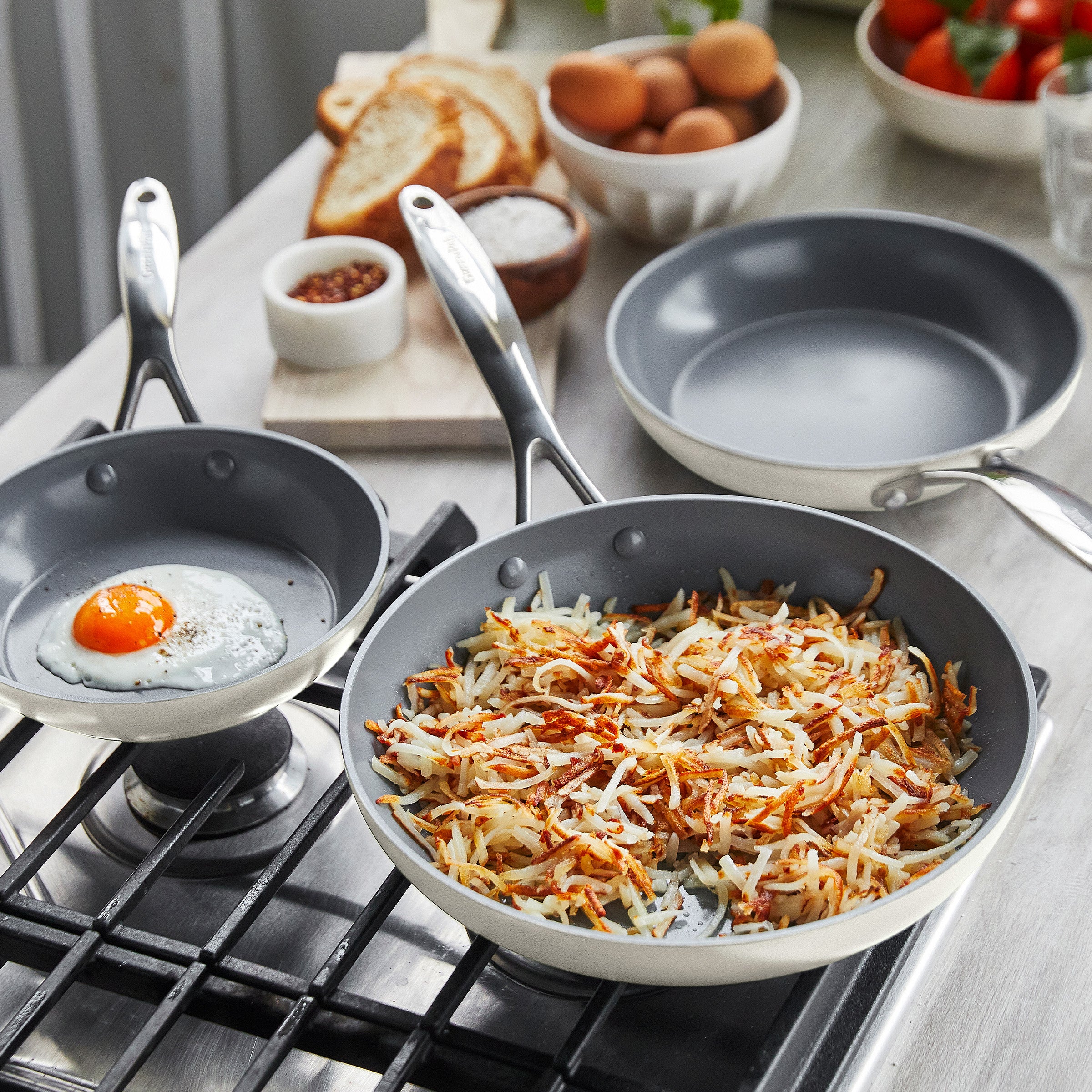 Valencia Pro Ceramic Nonstick 11-Piece Cookware Set | Cream - Image 4